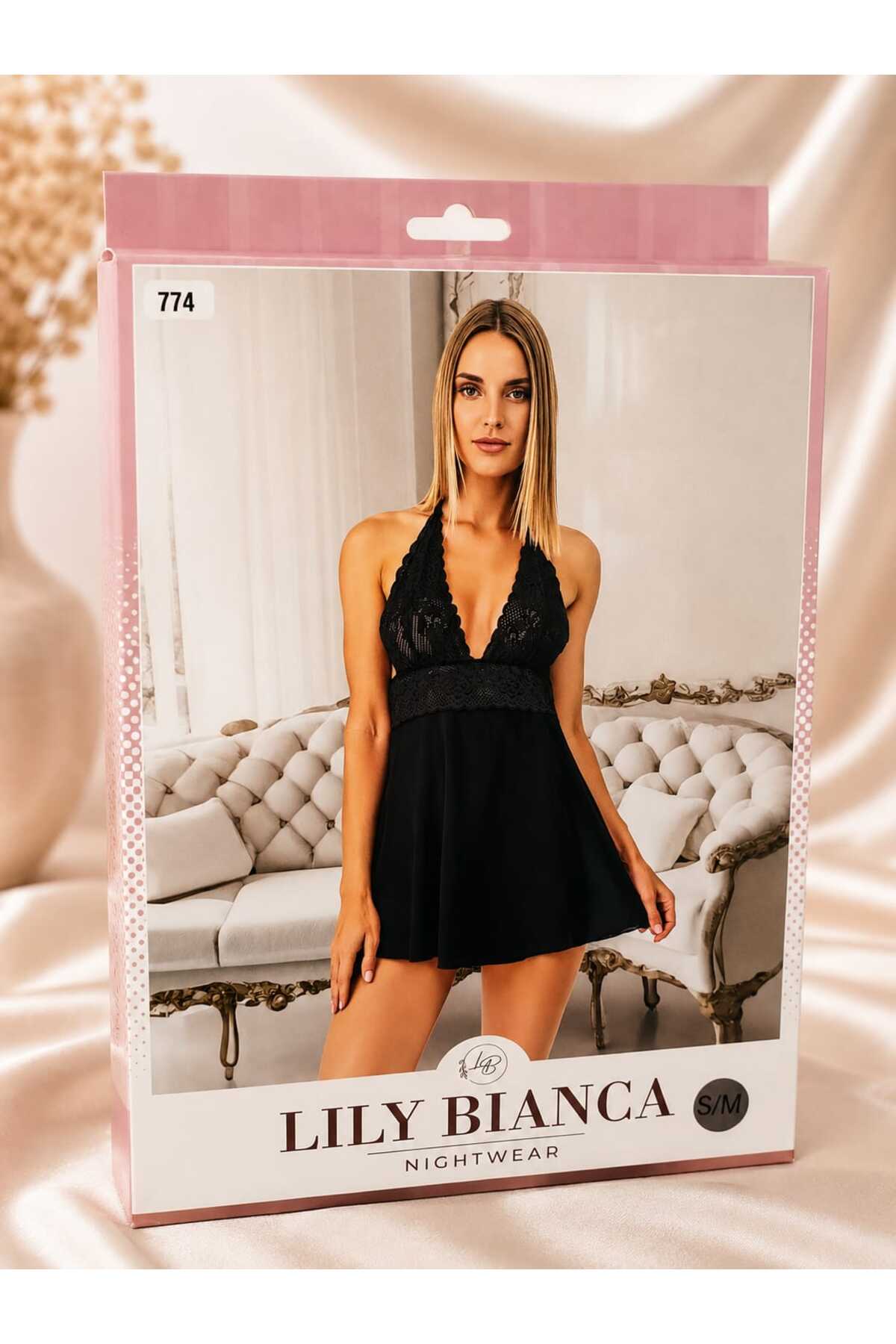 Lillie Lily bianca tül gecelik detay
