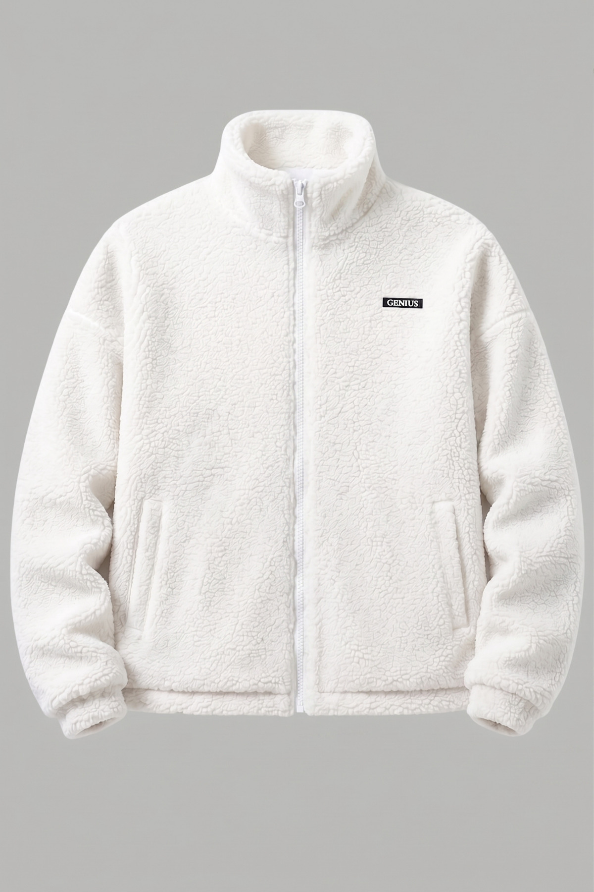 GENIUS STORE Oversize Peluş Erkek İçi Polarlı Tam Fermuarlı Sherpa Sonbahar Kış Kadın Polar Sweatshirt