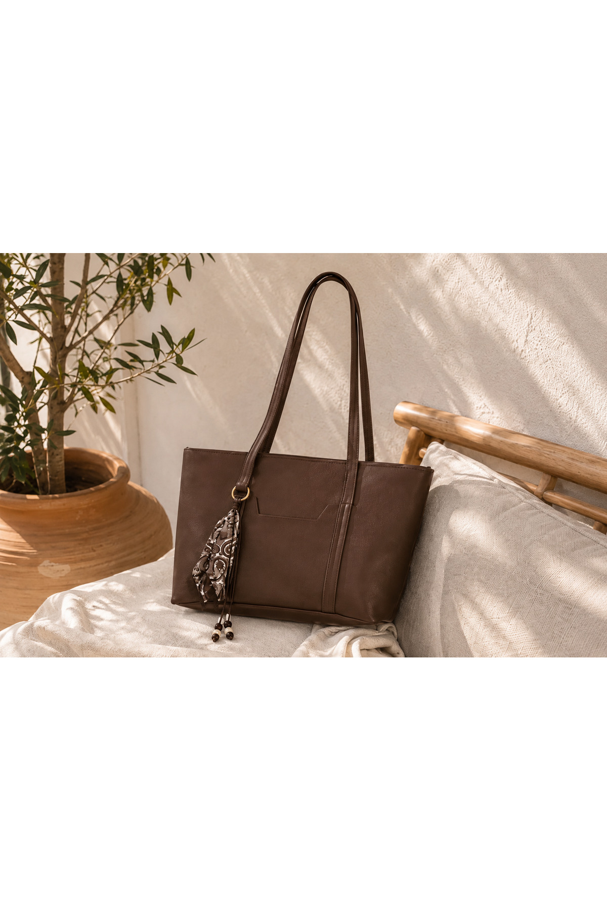 MENUSE ÇANTA Kadın fermuarlı shopper el ve omuz çantası