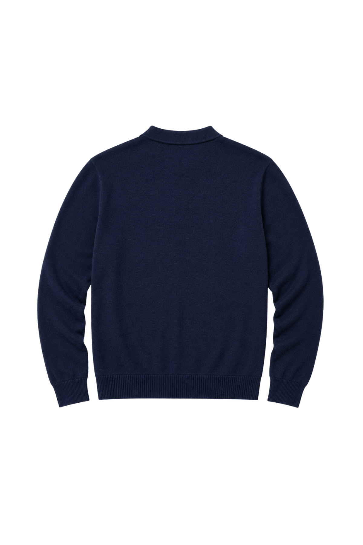 BattalModa Erkek Büyük Beden Melanj Lacivert Düğmeli Polo Yaka Triko Kazak 3XL-4XL-5XL-6XL görsel 5