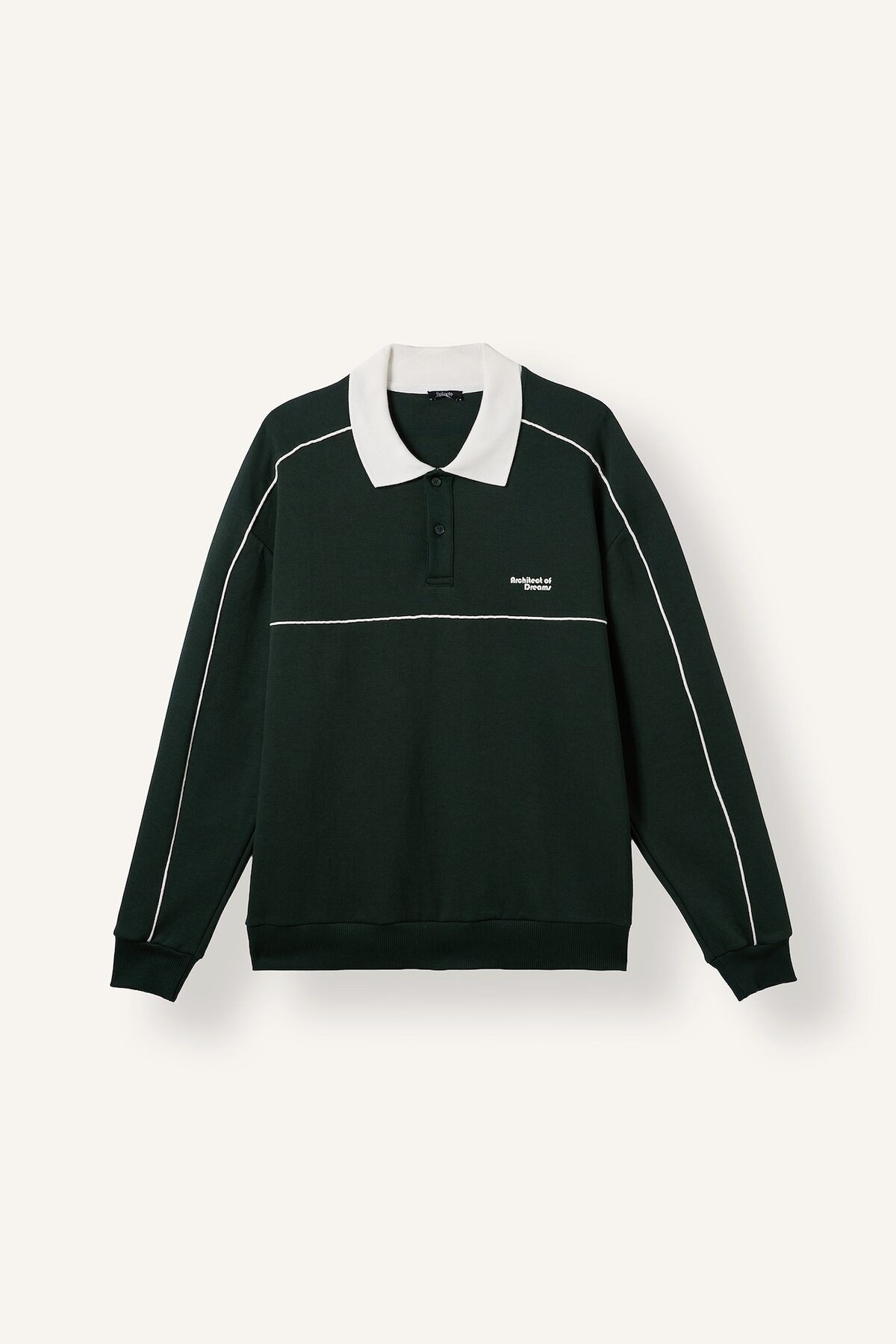 DeFacto Boxy Fit Polo Yaka Baskılı Sweatshirt F0116AX26AU görsel 3