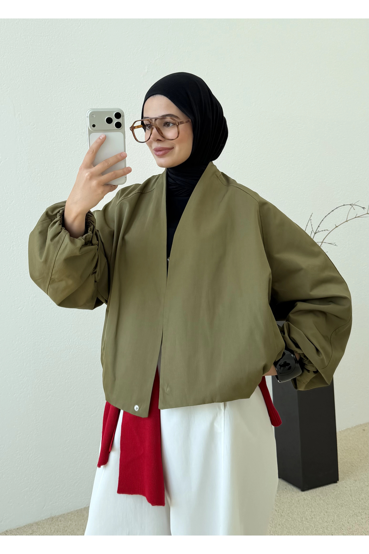 MODA AKSA 7774 SELECTION KRUVAZE BOMBER CEKET YEŞİL görsel 6