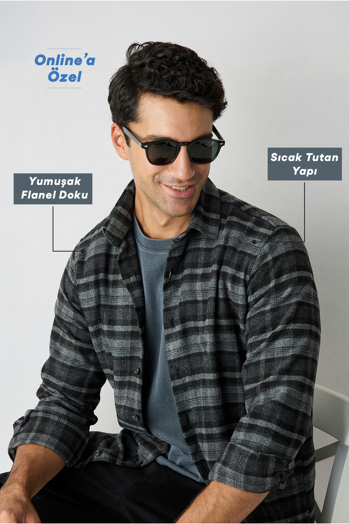 Kiğılı Uzun Kol Regular Fit Ekose Yünlü Flanel Oduncu Kışlık Gömlek