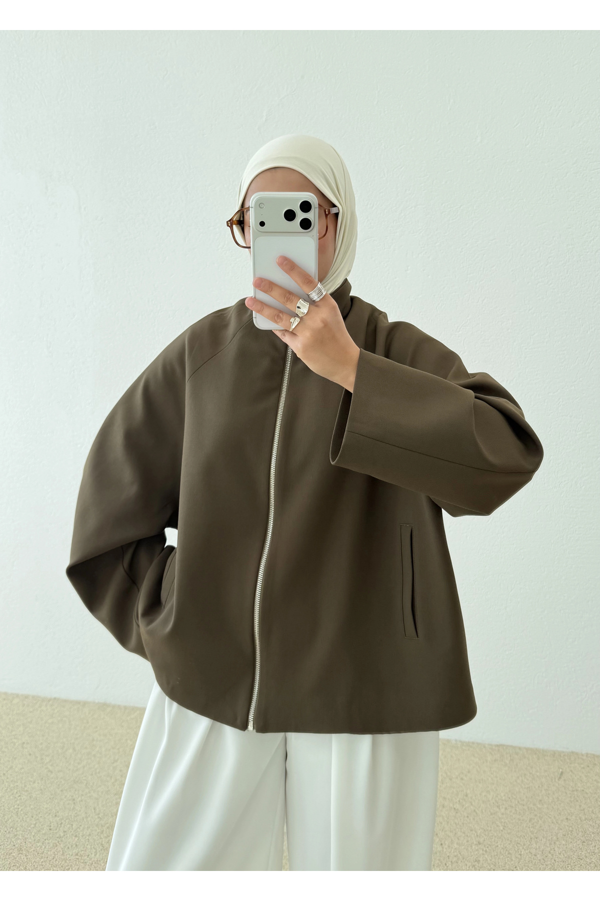 MODA AKSA 2121 SELECTİON FERMUARLI BOMBER CEKET KOYU HAKİ görsel 3