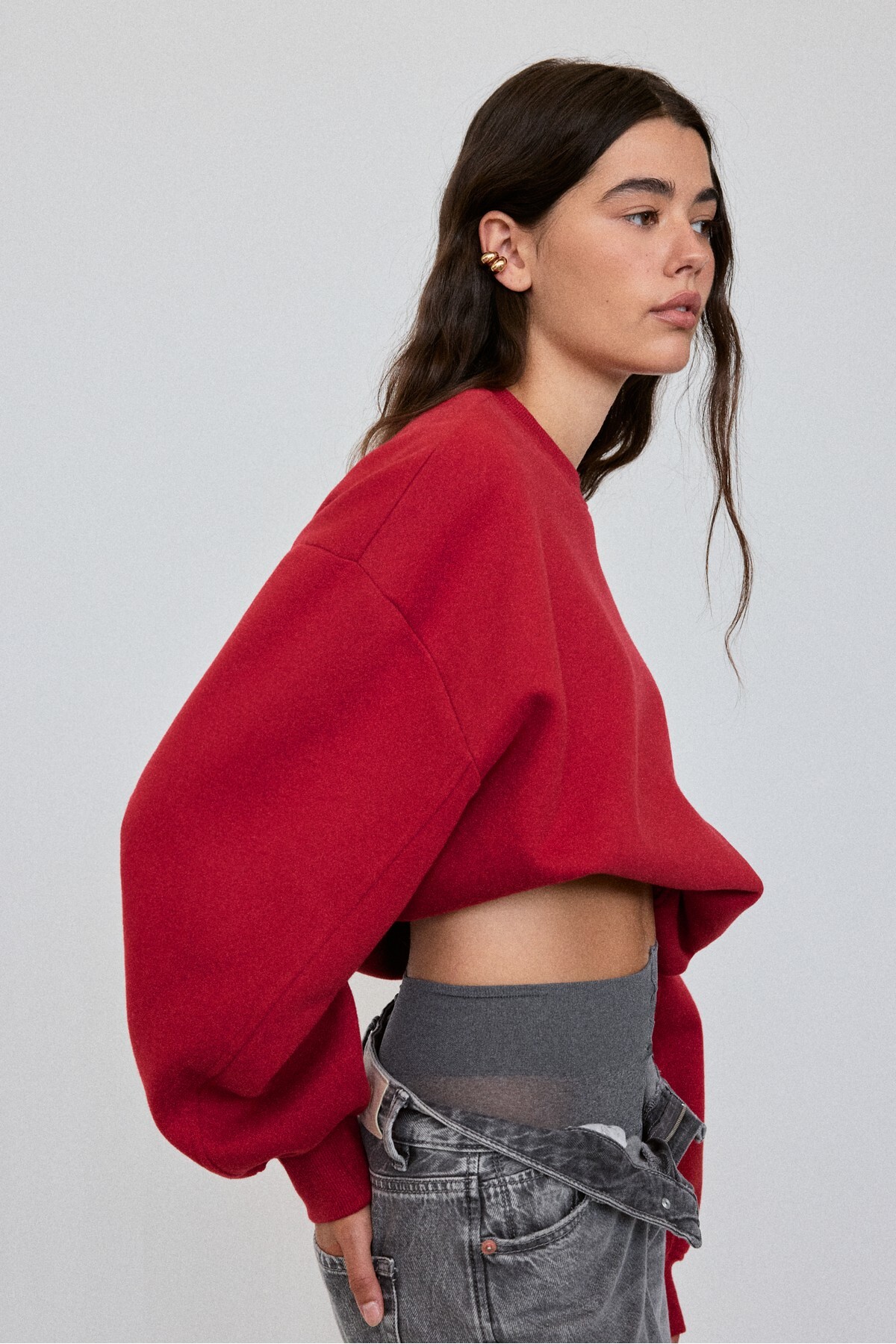 Stradivarius Basic sweatshirt görsel 5