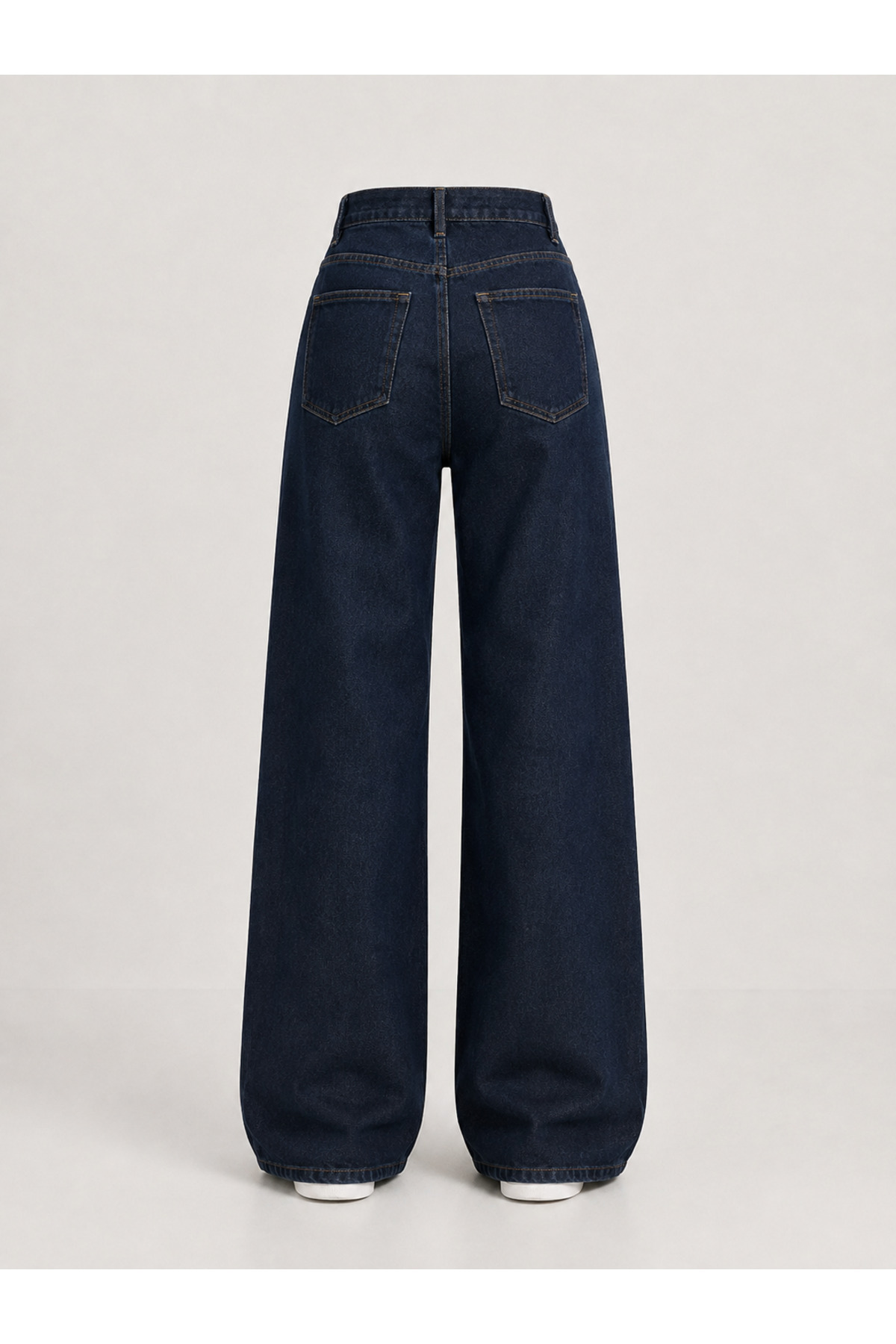 J&KSTORES Kadın Yüksek Bel Bol Paça Jean Kot Palazzo Pantolon görsel 2