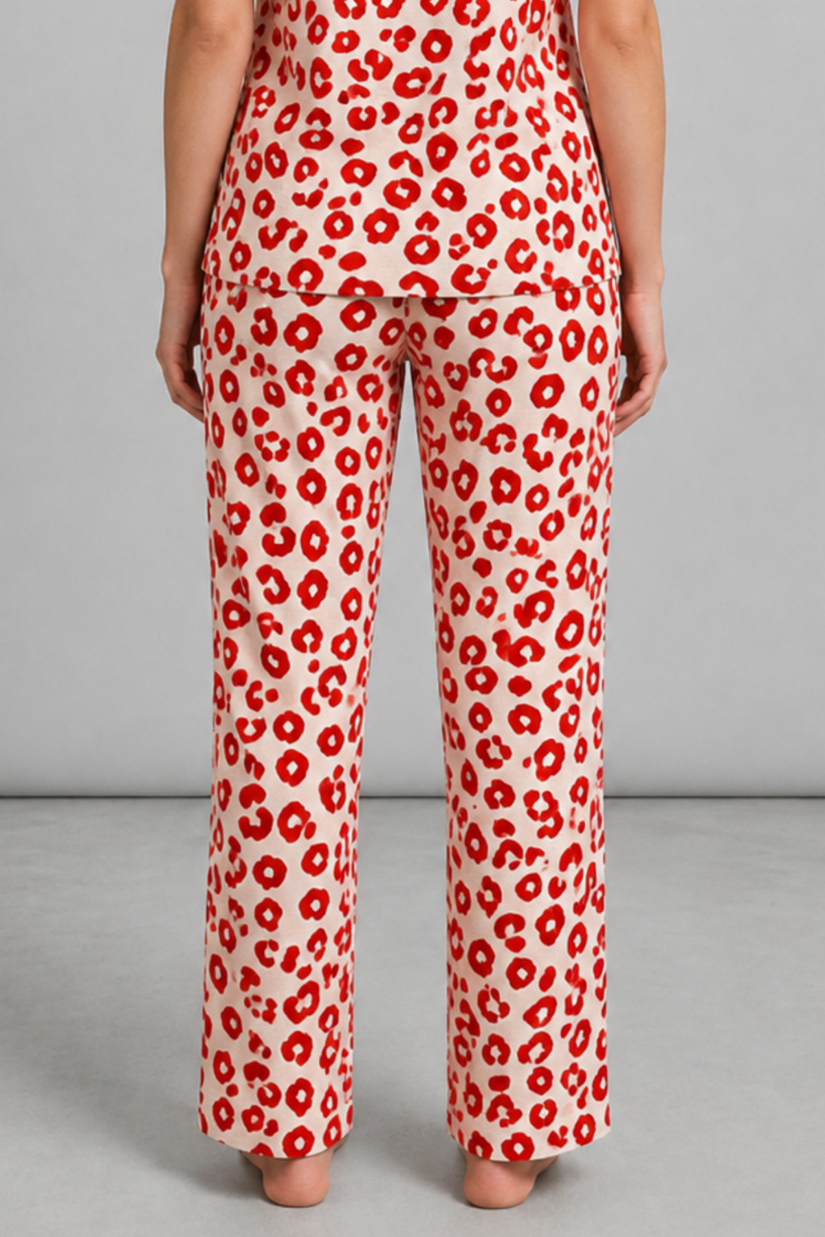 FİT WOMEN Kadın Kısa Kol Comfort Kırmızı Pijama Takımı 4725 görsel 6