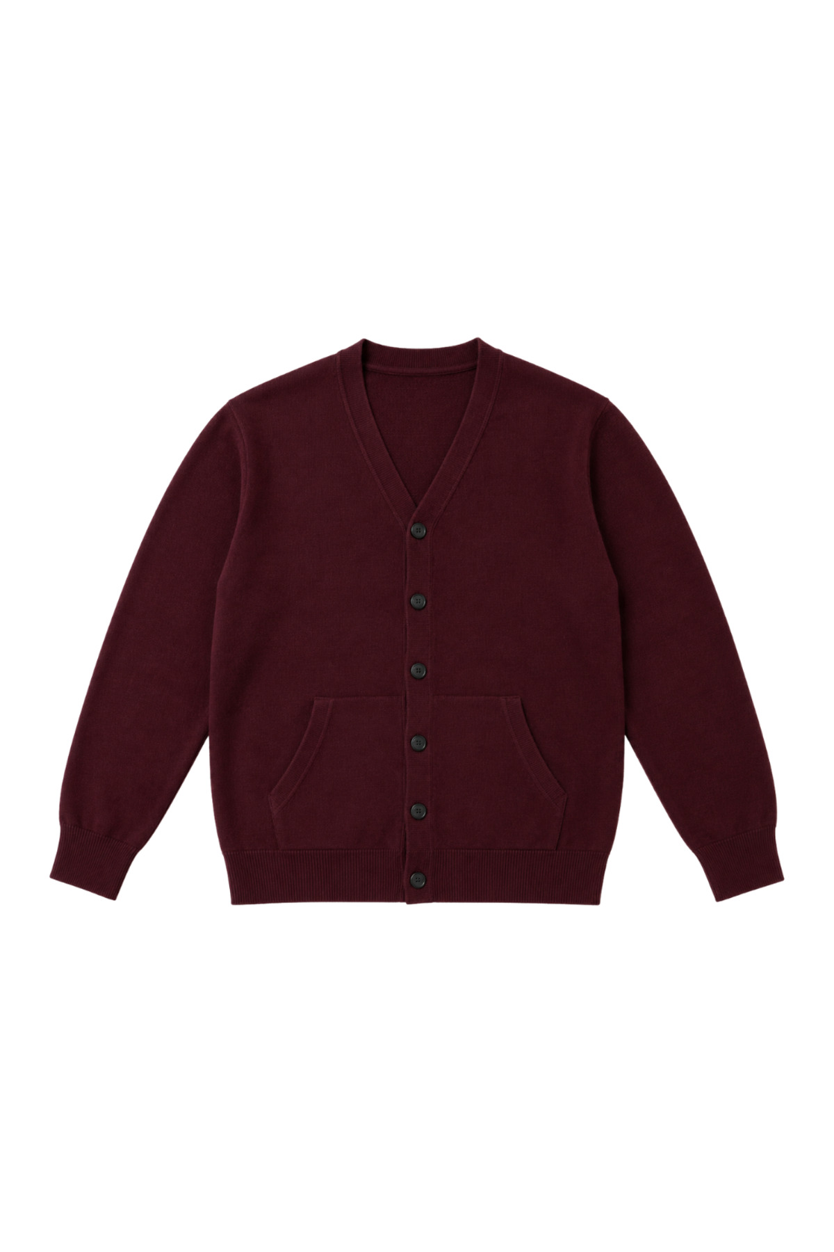 BattalModa Erkek Büyük Beden Bordo Cepli Düğmeli Triko Hırka 3XL-4XL-5XL-6XL görsel 4