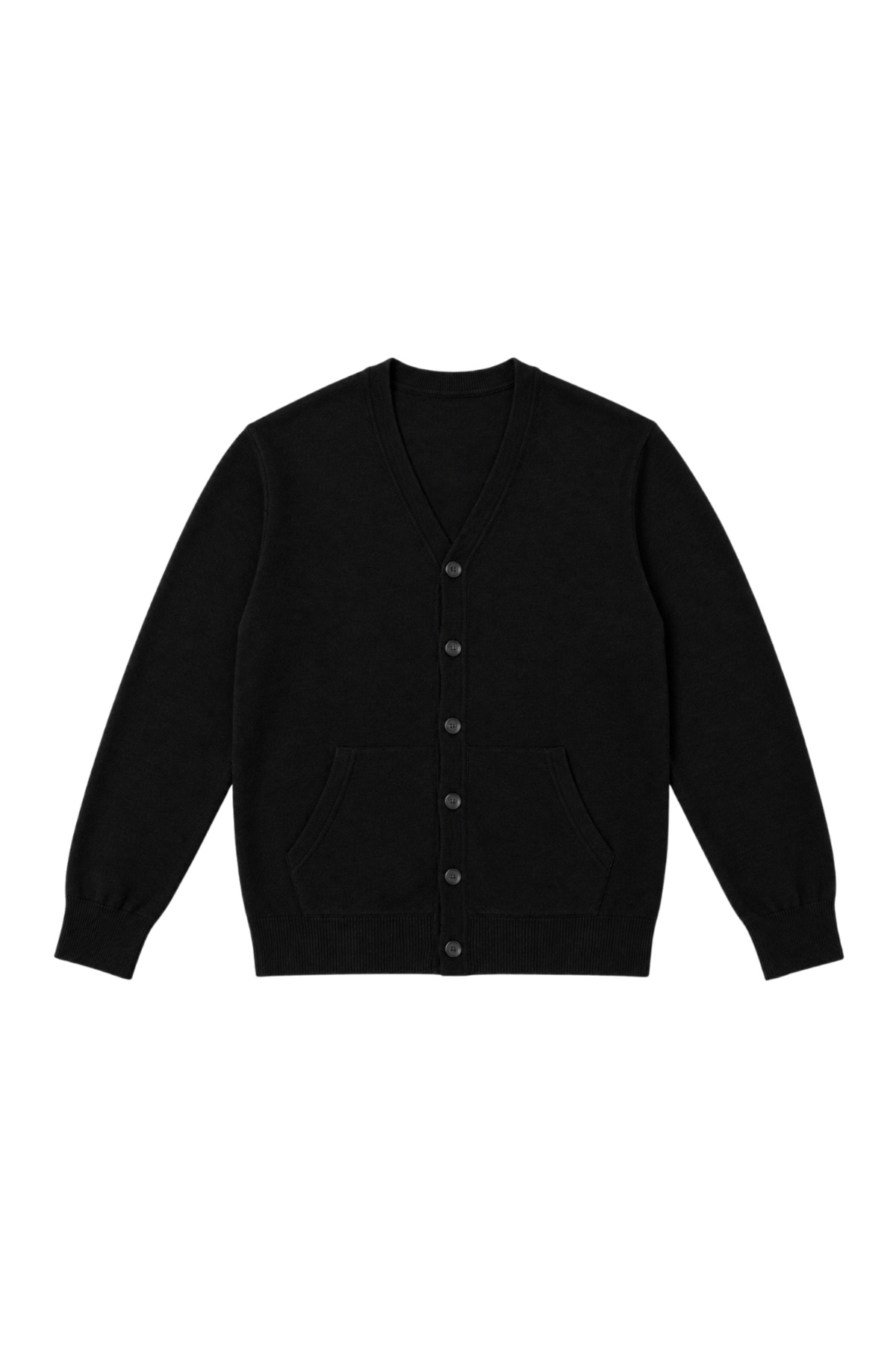 BattalModa Erkek Büyük Beden Siyah Cepli Düğmeli Triko Hırka 3XL-4XL-5XL-6XL görsel 4