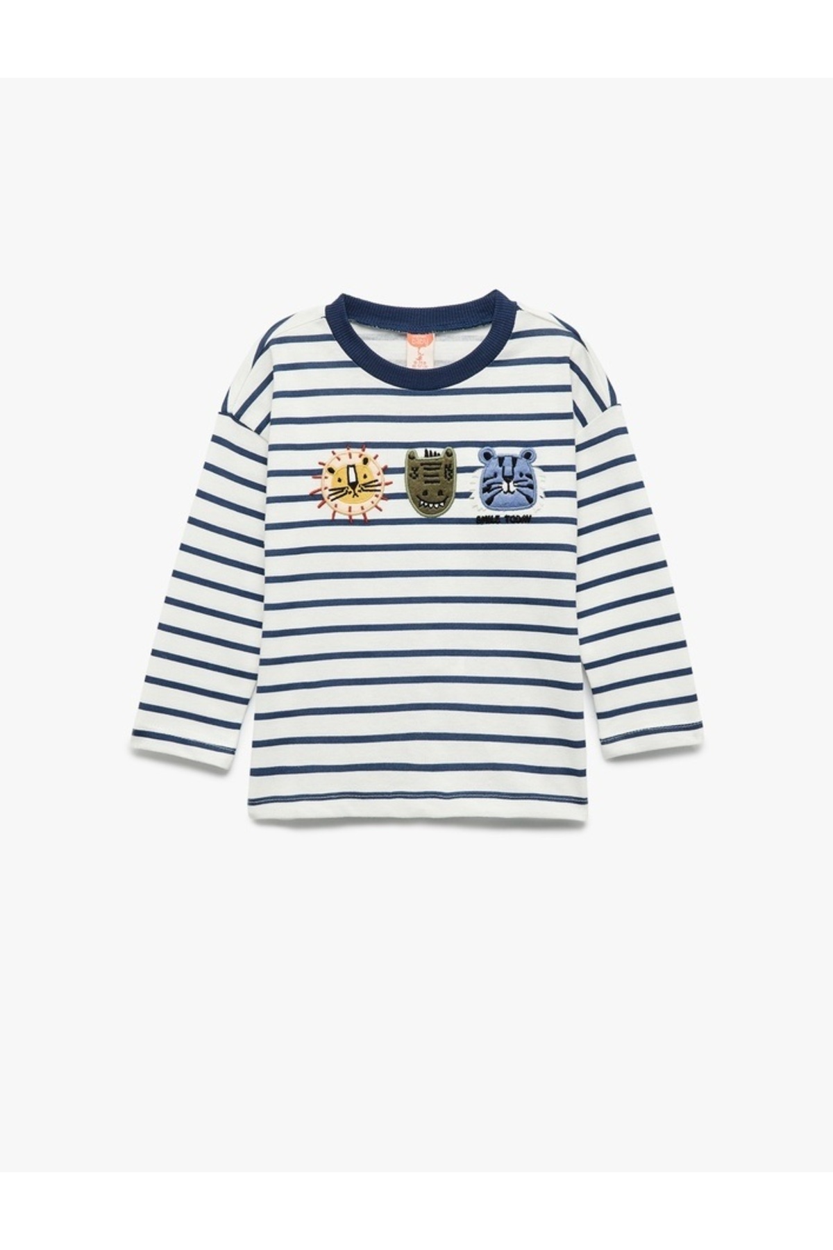 Koton Erkek Bebek Sweat 7WMB10011TK EKRU ÇİZGİLİ