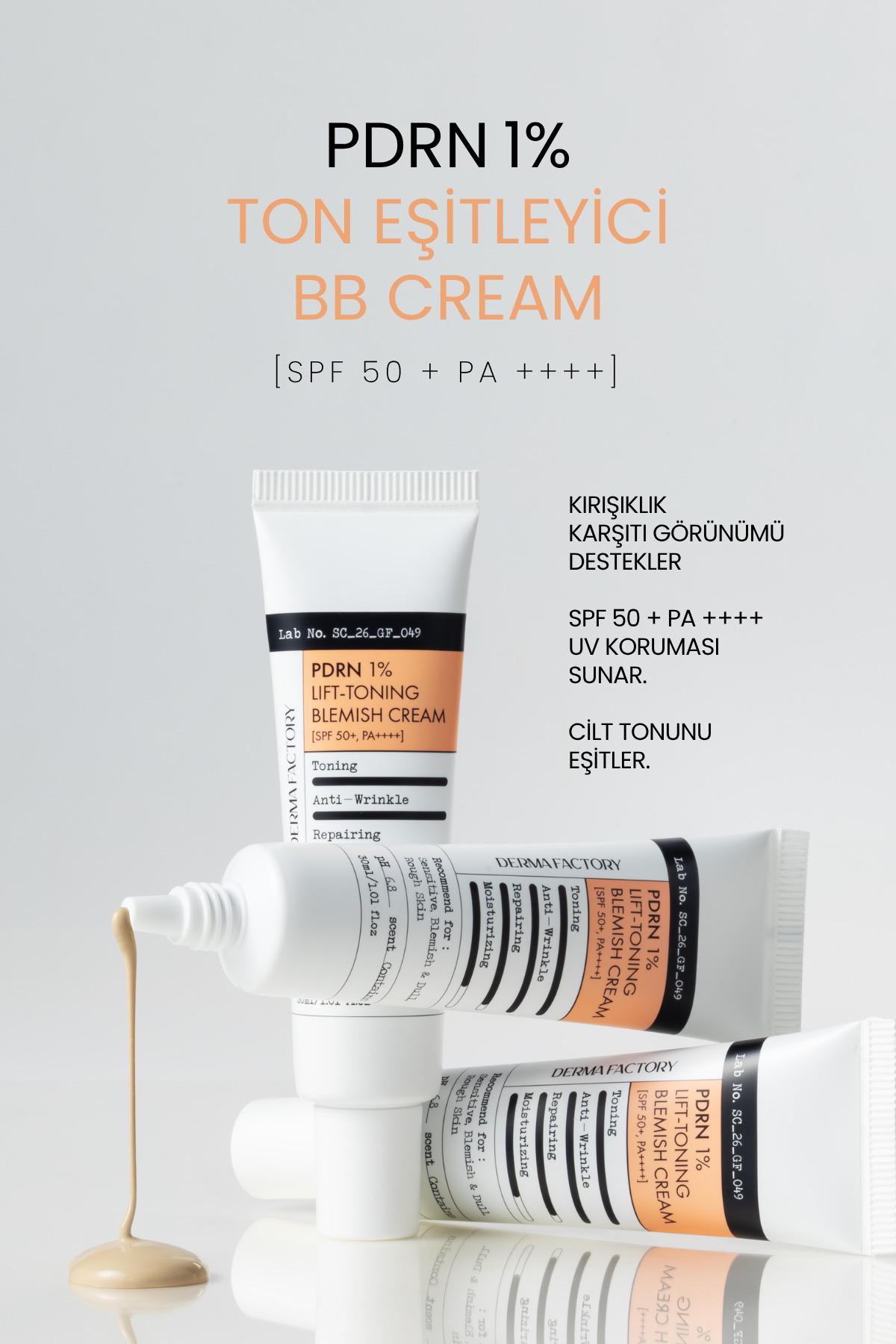 کرم شب و سفت کننده پوست 1% PDRN با SPF50+ و PA++++، کرم لیفتینگ و رفع لک — بژ 8800287490899 — تصویر 5 از 8