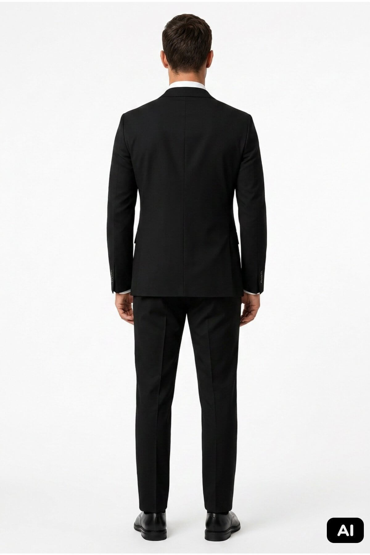 Siyah Slim Fit Dar Kalıp Mono Yaka %86 Yün Ürün — مشکی 2301F001S — تصویر 3 از 3