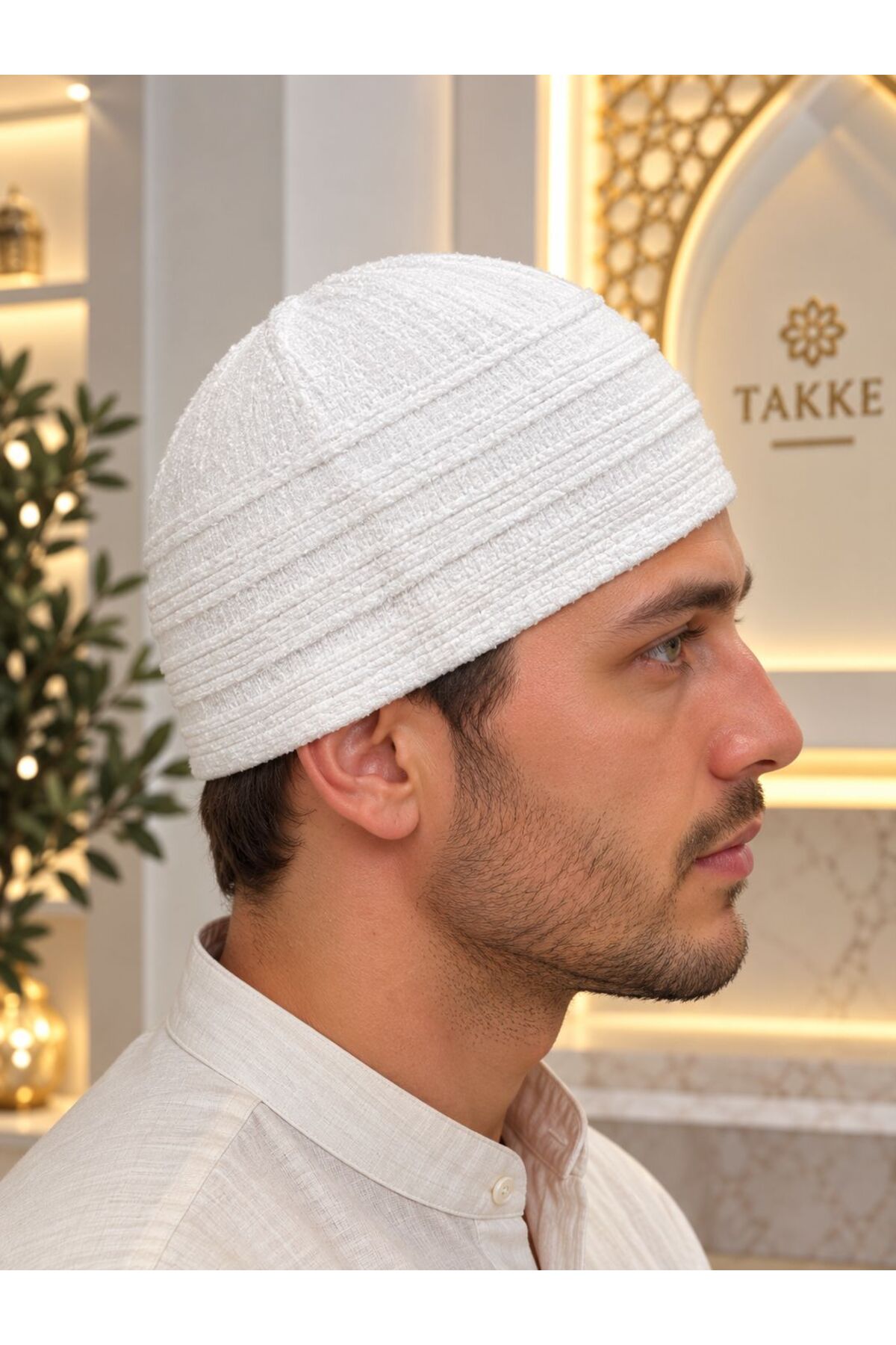 Takke ® Vuslat Kadife Örgü Erkek Namaz Takkesi