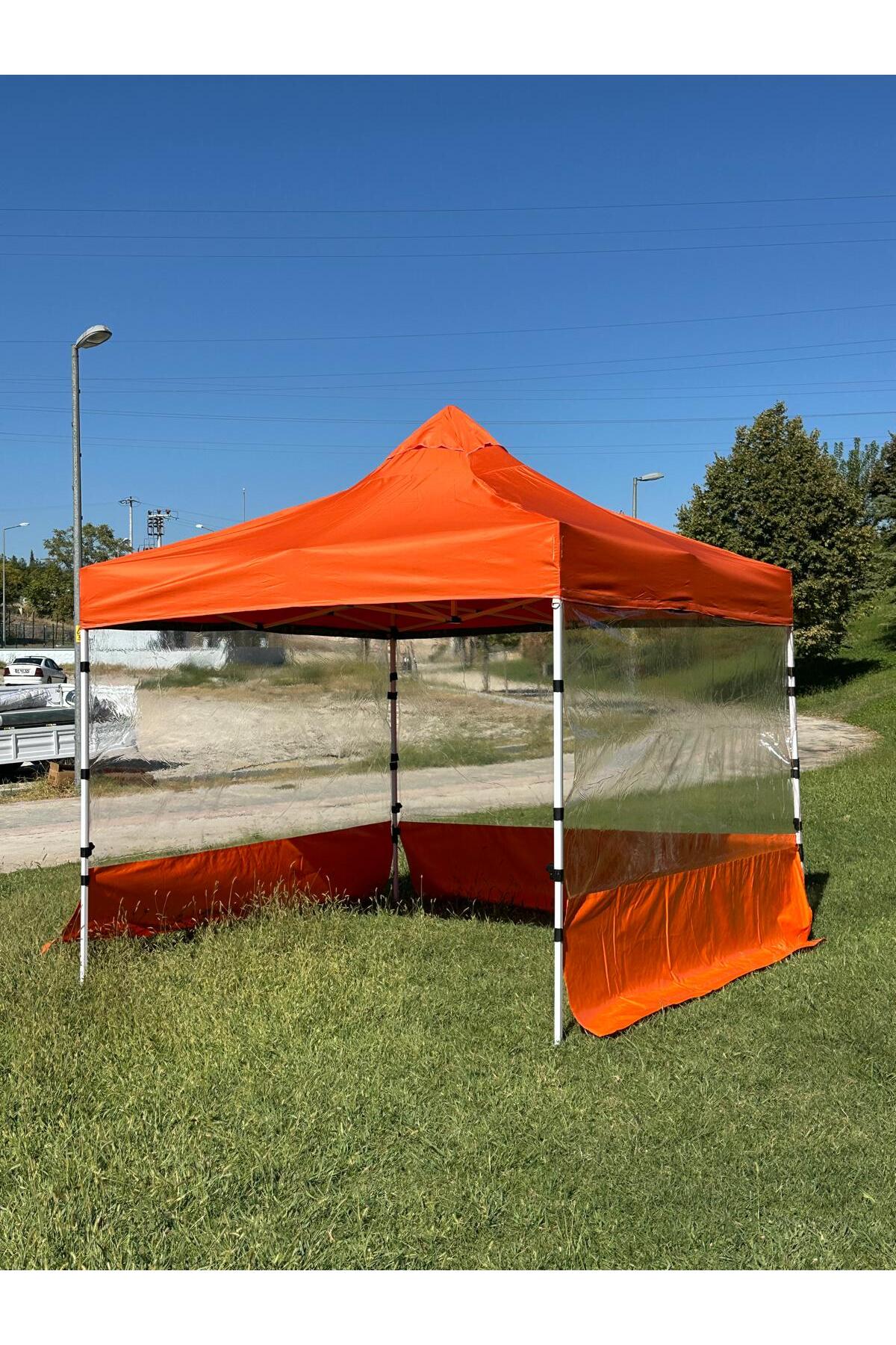 SEVİLBRANDA 3X3 GAZEBO ÇARDAK 3Kenar Şeffaf Perdeli