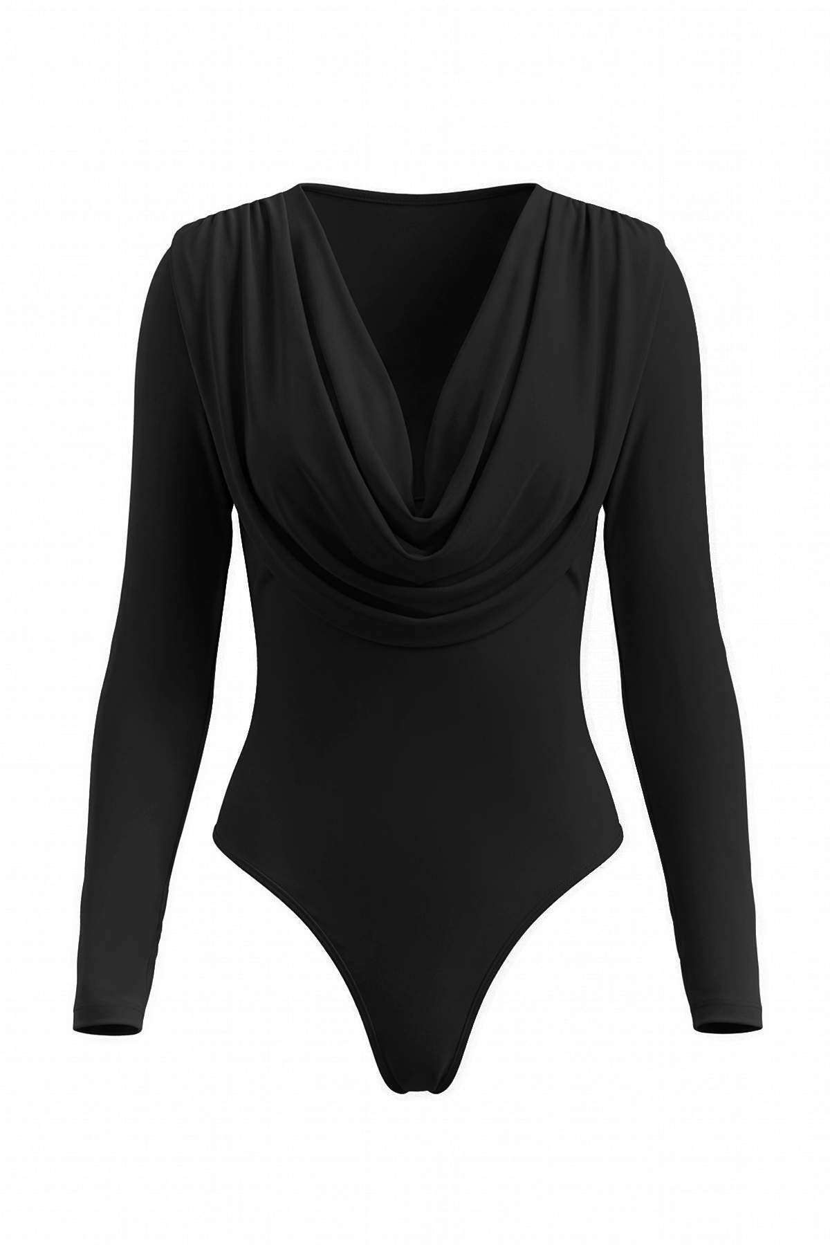 Trendyolmilla Siyah Düz Degaje Yaka Uzun Örme Sandy Body TPRAW27BD00009