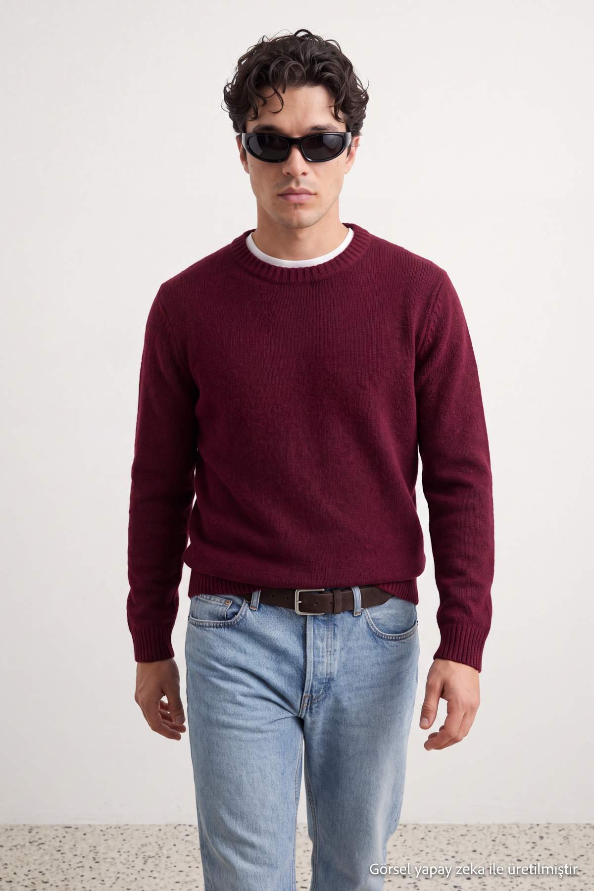 trendyol-man-mens-burgundy-plain-long-regular
