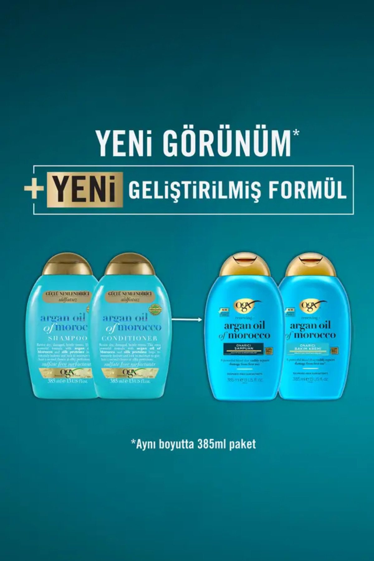 Argan Oil of Morocco Onarıcı Sülfatsız Şampuan 385 ml + Yenileyici Saç Bakım Yağı 100 ml — PKTARGNOLMRCSPYG — تصویر 5 از 9