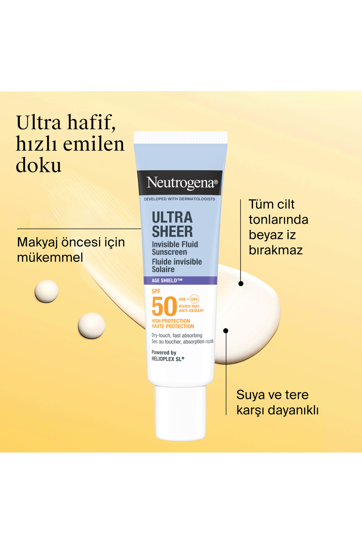کرم ضد آفتاب صورت Ultra Sheer Age Shield Fluid SPF50، 50 میلی لیتر — acaria10216954 — تصویر 3 از 8