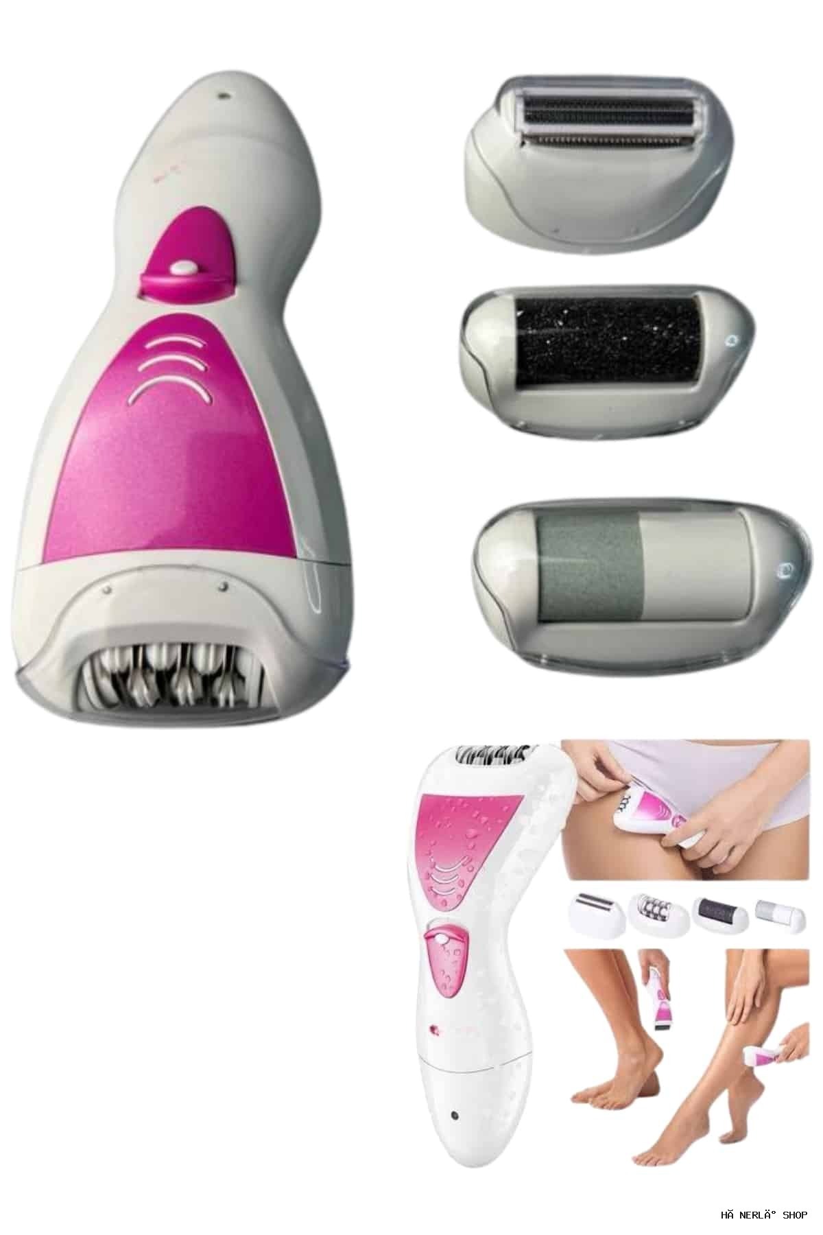 SHOPHNRL Ayak Törpü Başlıklı Epilatör Aleti 4 Başlıklı Taşınabilir Şarjlı (13001) Epilasyon — SHOPHNRL6000121448520782 — تصویر 2 از 5