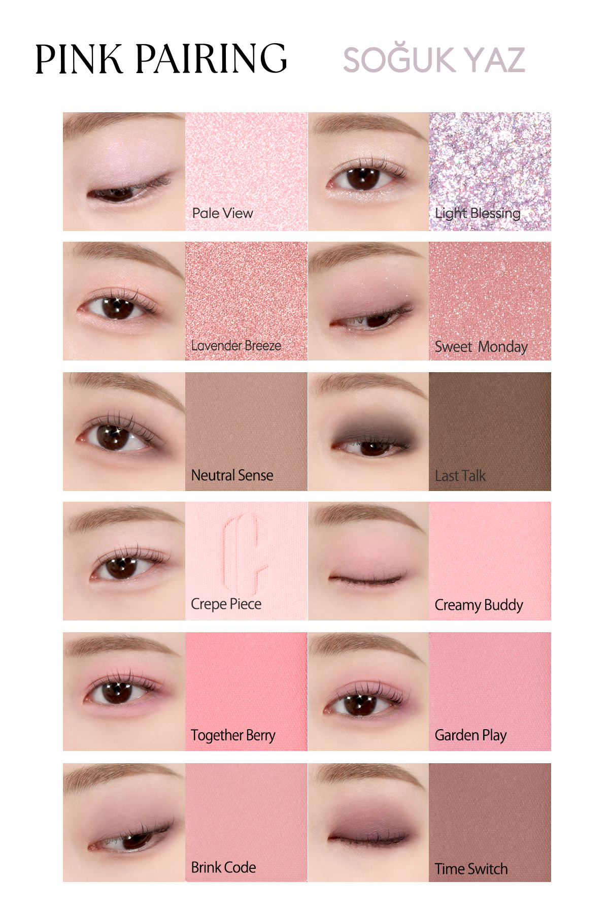 Hafif Dokulu Yoğun Renklere Sahip Göz Farı Paleti CLIO Pro Eye Palette Air (04 Pink Pairing) — صورتی 111121 — تصویر 4 از 9