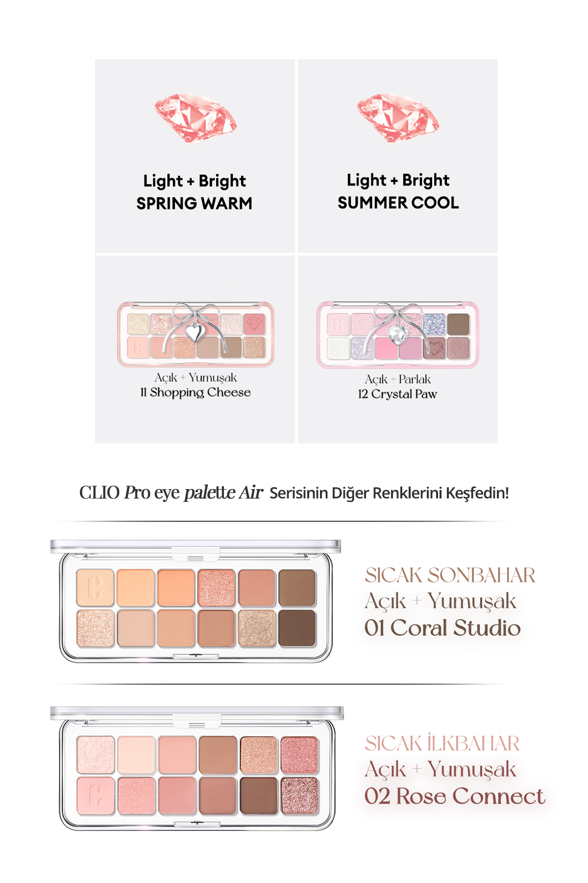 Hafif Dokulu Yoğun Renklere Sahip Göz Farı Paleti CLIO Pro Eye Palette Air (11 Shopping Cheese) — رنگارنگ 111121 — تصویر 6 از 9