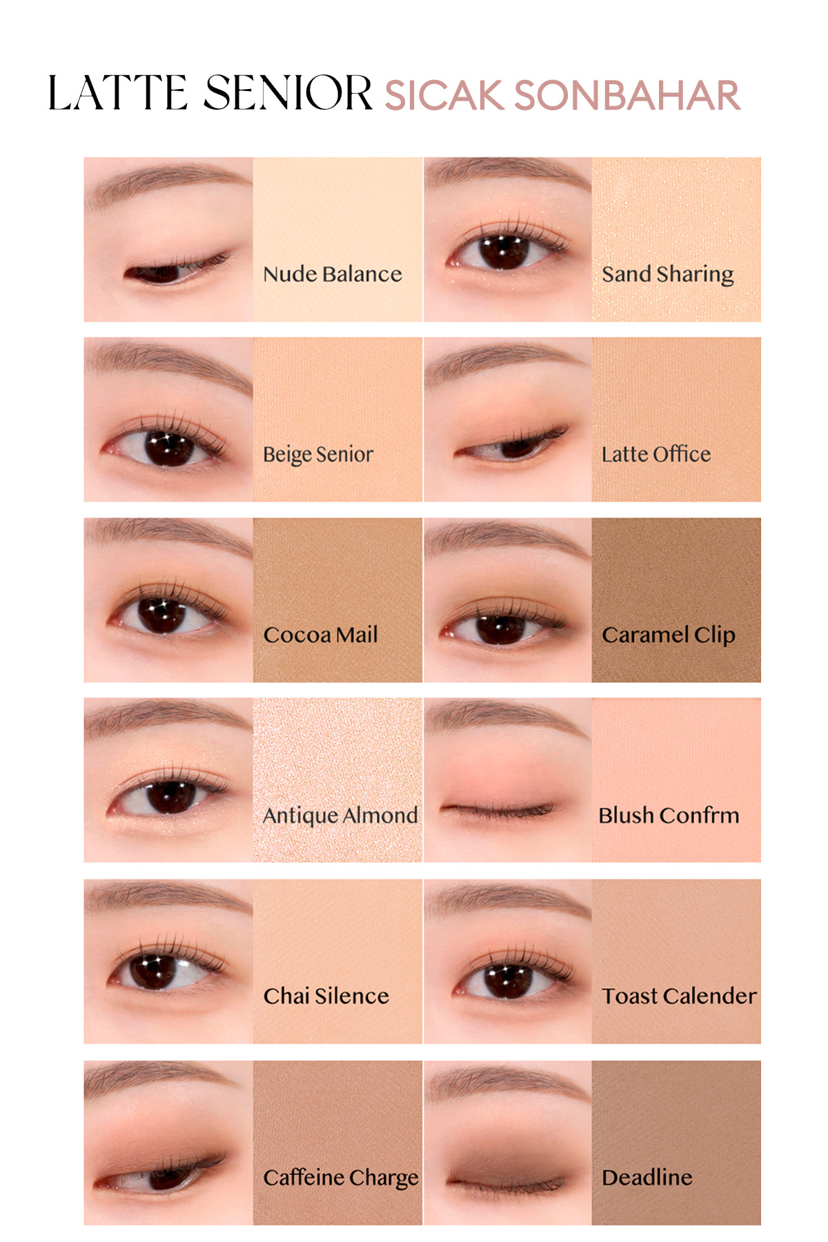 Hafif Dokulu Yoğun Renklere Sahip Göz Farı Paleti CLIO Pro Eye Palette Air (08 Latte Senior) — اکرو 111121 — تصویر 4 از 9