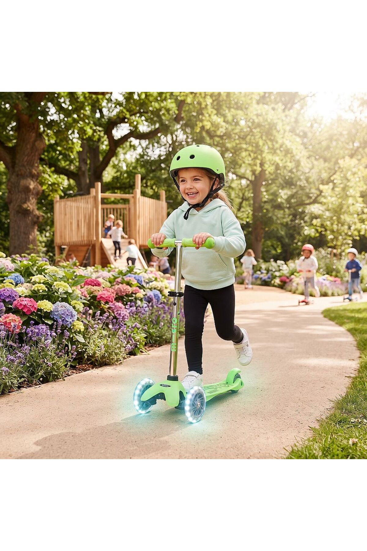 Micro Scooter Mini Micro Deluxe Glow Led Plus Icy Lime Micro