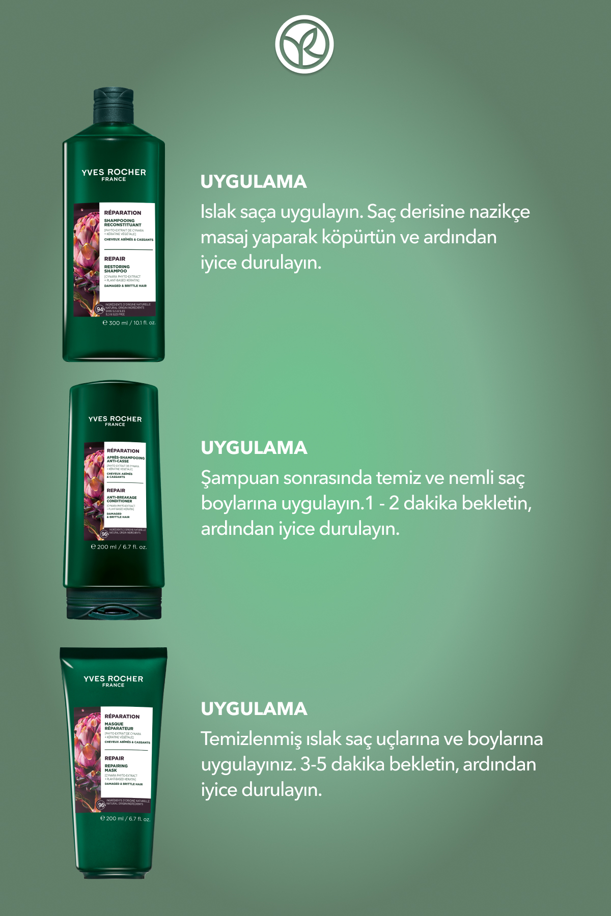 Onarıcı Bitkisel Keratin Prebiyotik Orijinal Boy Bakım Seti -Şampuan 300 ml & Saç Kremi 200 ml & Mas — 9917047 — تصویر 4 از 4