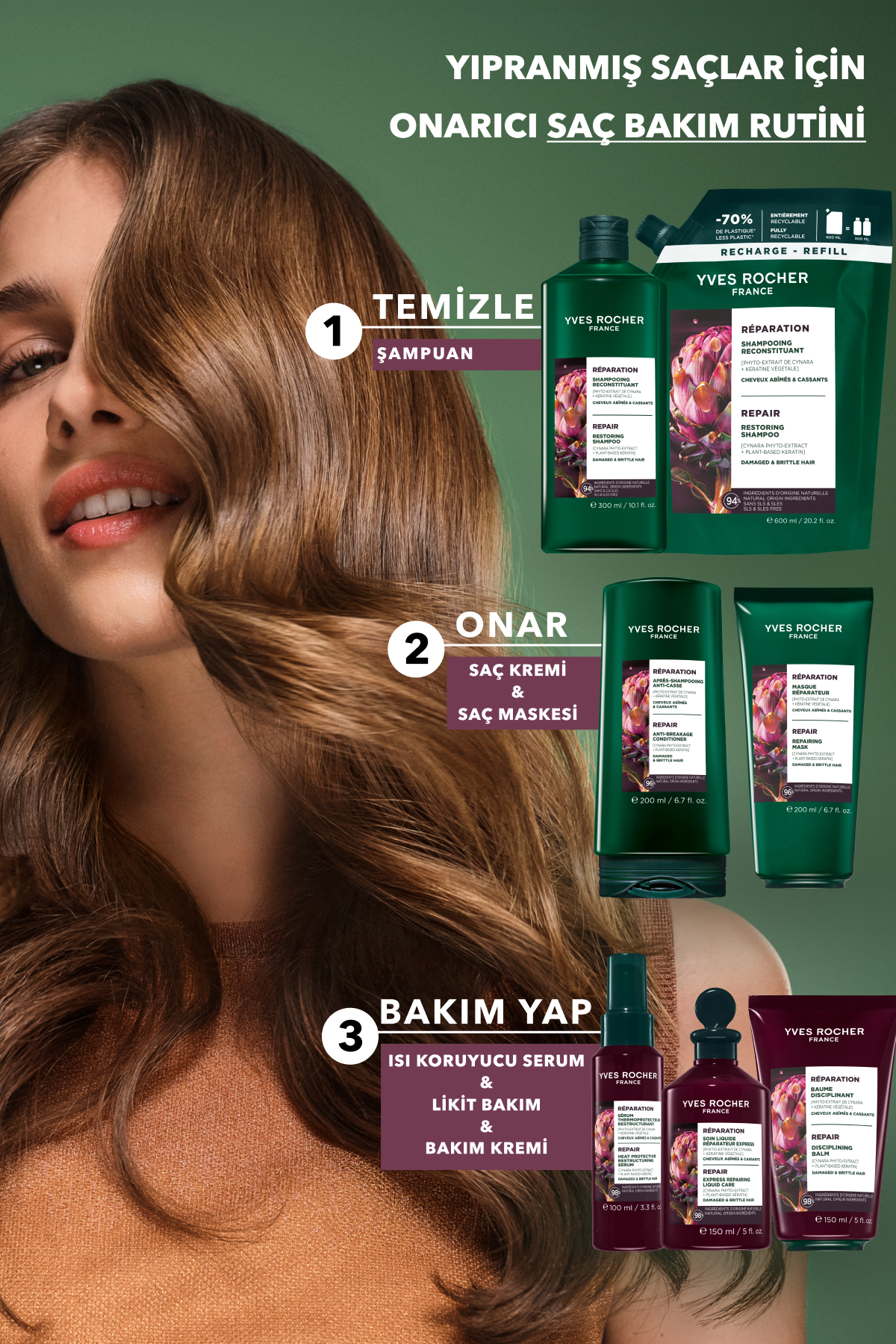 Bitkisel Keratin Bakım Kremi - Tüm Saçlar/Onarıcı / Şekillendirici / Reparation -Prebiyotik,Vegan-15 — 96971 — تصویر 7 از 9