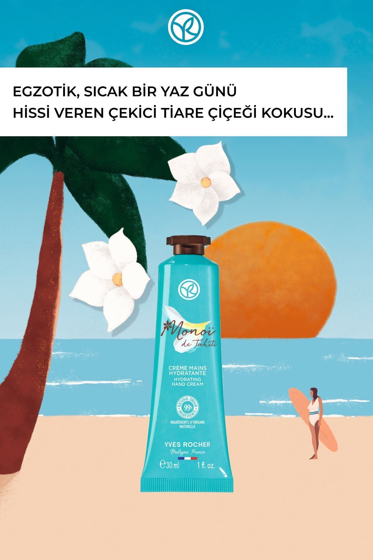 Monoi Nemlendirici Besleyici El Kremi-Tüm Ciltler- Monoi de Tahiti- Vegan-30ml — 31623 — تصویر 2 از 7