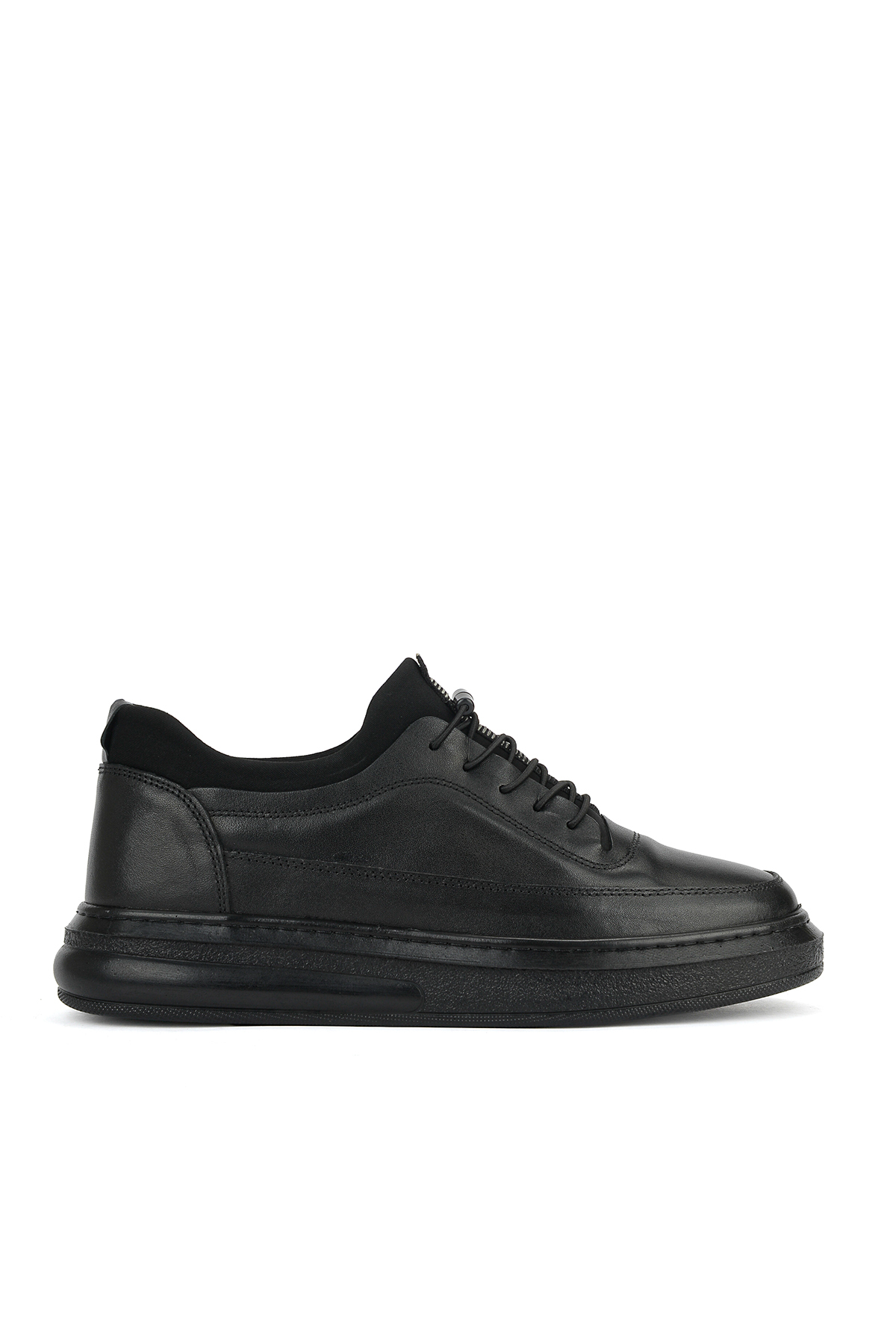 Ziya , Erkek Hakiki Deri Sneaker 161423Z88 Siyah görsel 3