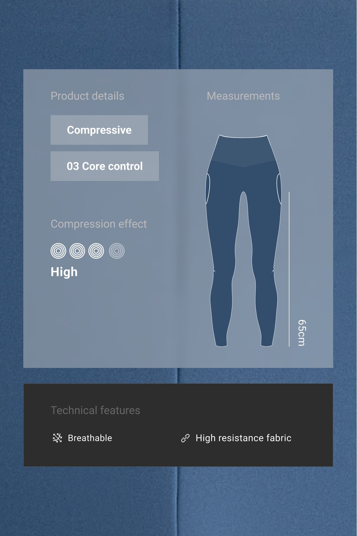 لگ براق بغل‌دار با کنترل هسته و قد مچ‌بند زنانه