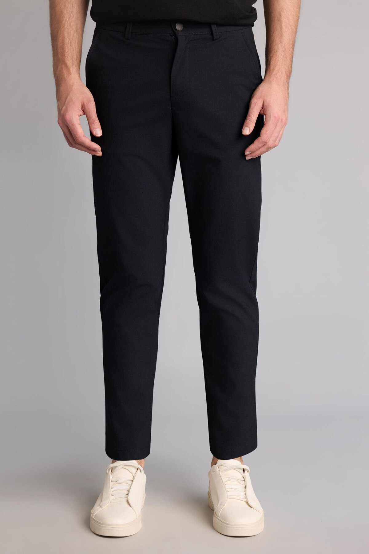 DeFacto Tailored Fit Elastik Bağlamalı Bel Dokuma Pantolon H3112AX26SP görsel 4