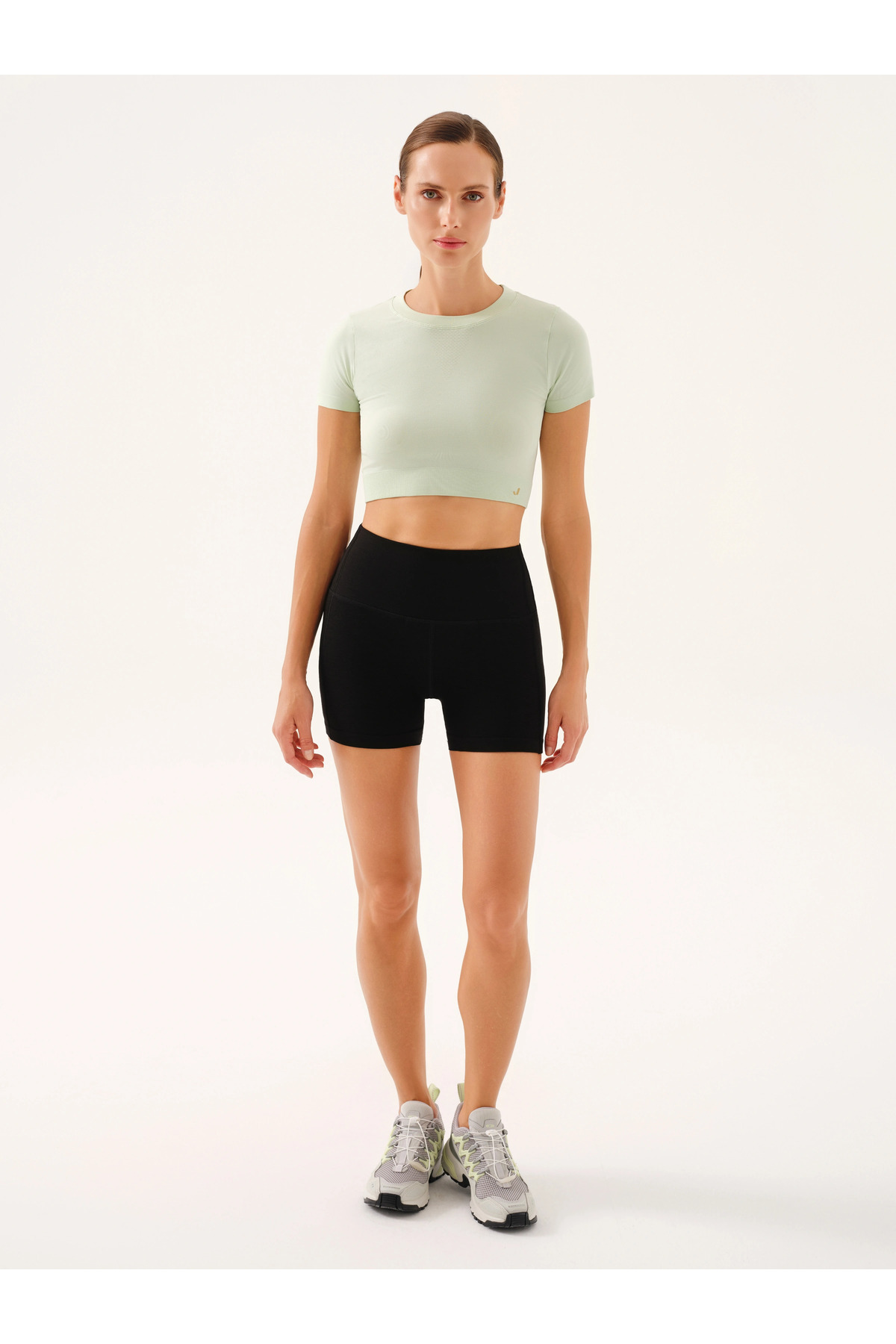 Jerf Captiva Yumuşak Dokulu & Esnek Crop Top Yeşil görsel 4