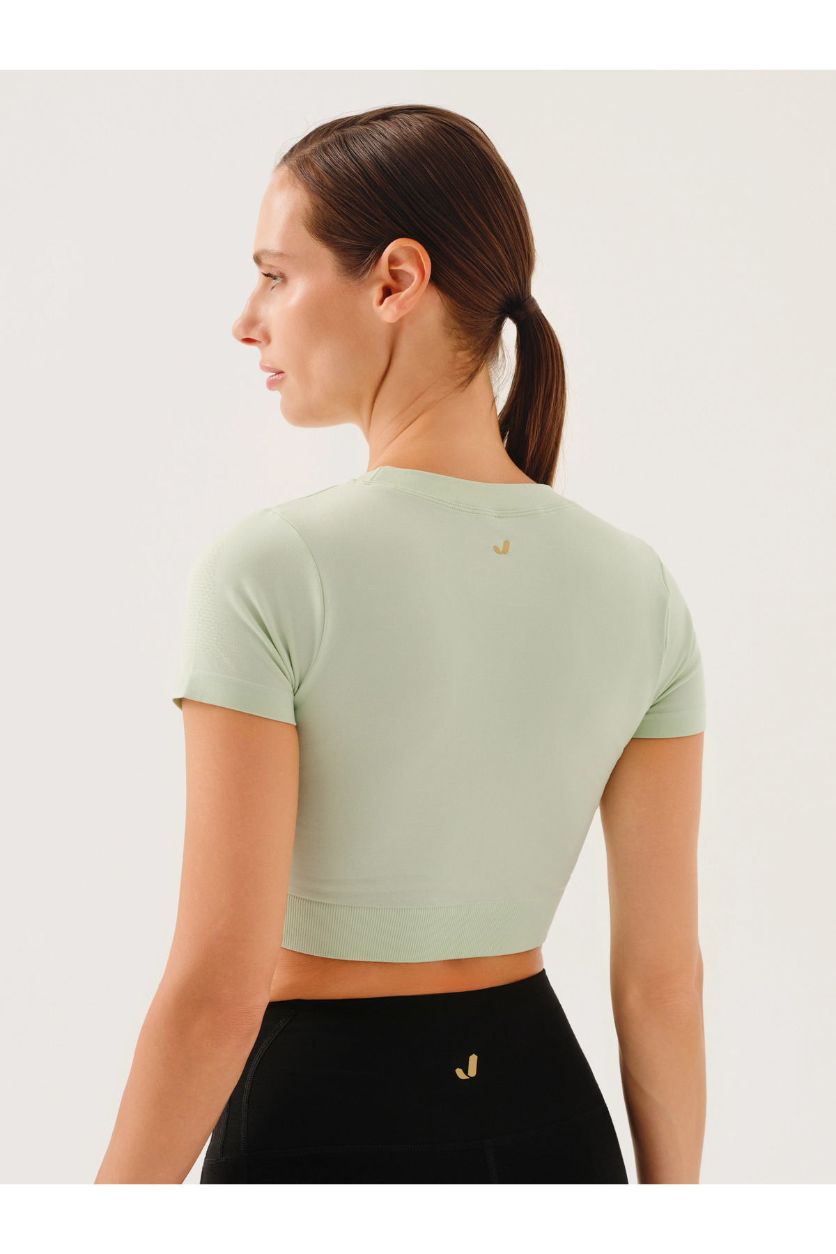 Jerf Captiva Yumuşak Dokulu & Esnek Crop Top Yeşil görsel 2