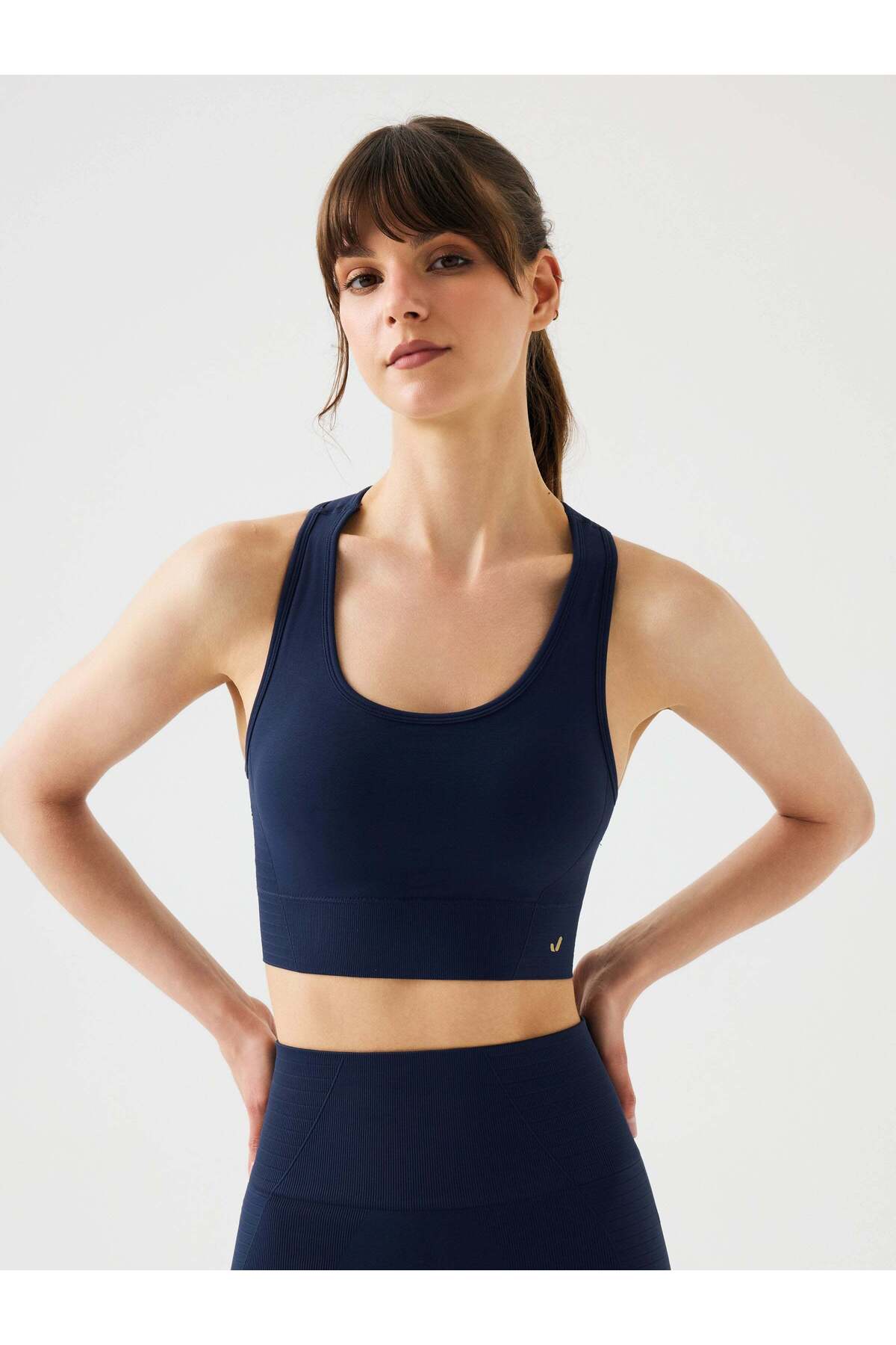 Jerf Gela Çift Katlı Kompress Sport Bra Lacivert