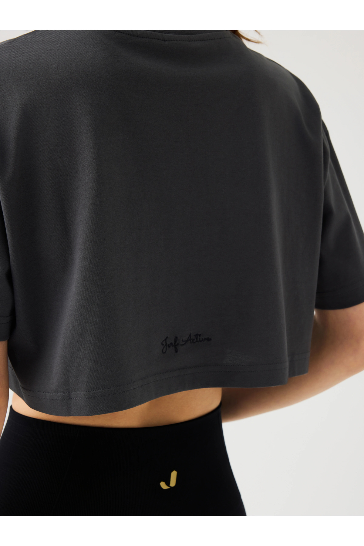 Jerf Aura Crop T-Shirt Antrasit görsel 5
