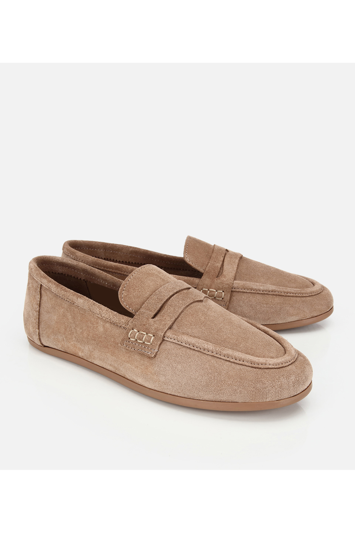 Hotiç Kadın Süet Deri Vizon Yumuşak Dokulu Klasik Loafer görsel 2