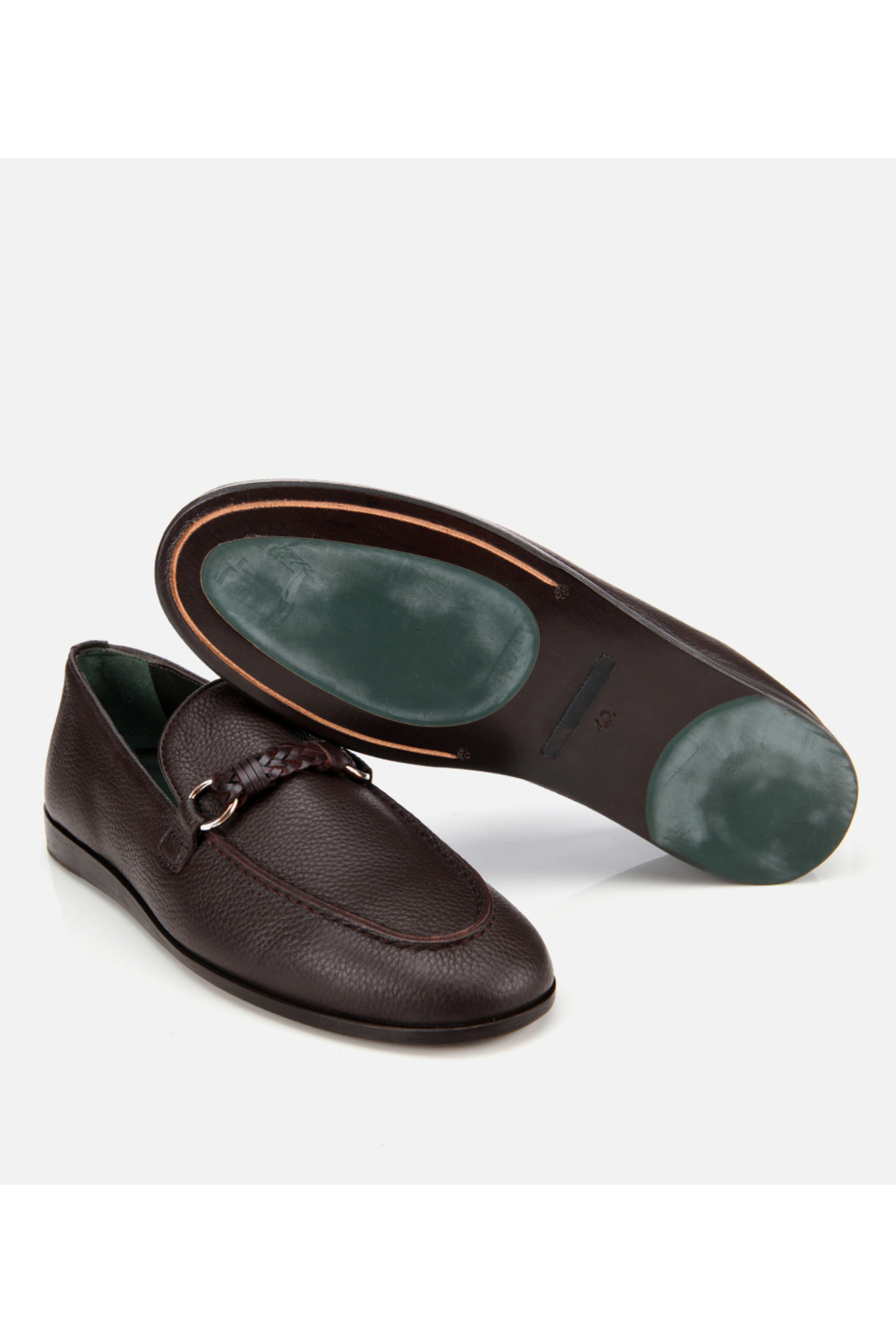 Hotiç Erkek Deri Kahverengi Toka Detaylı Klasik Loafer görsel 6
