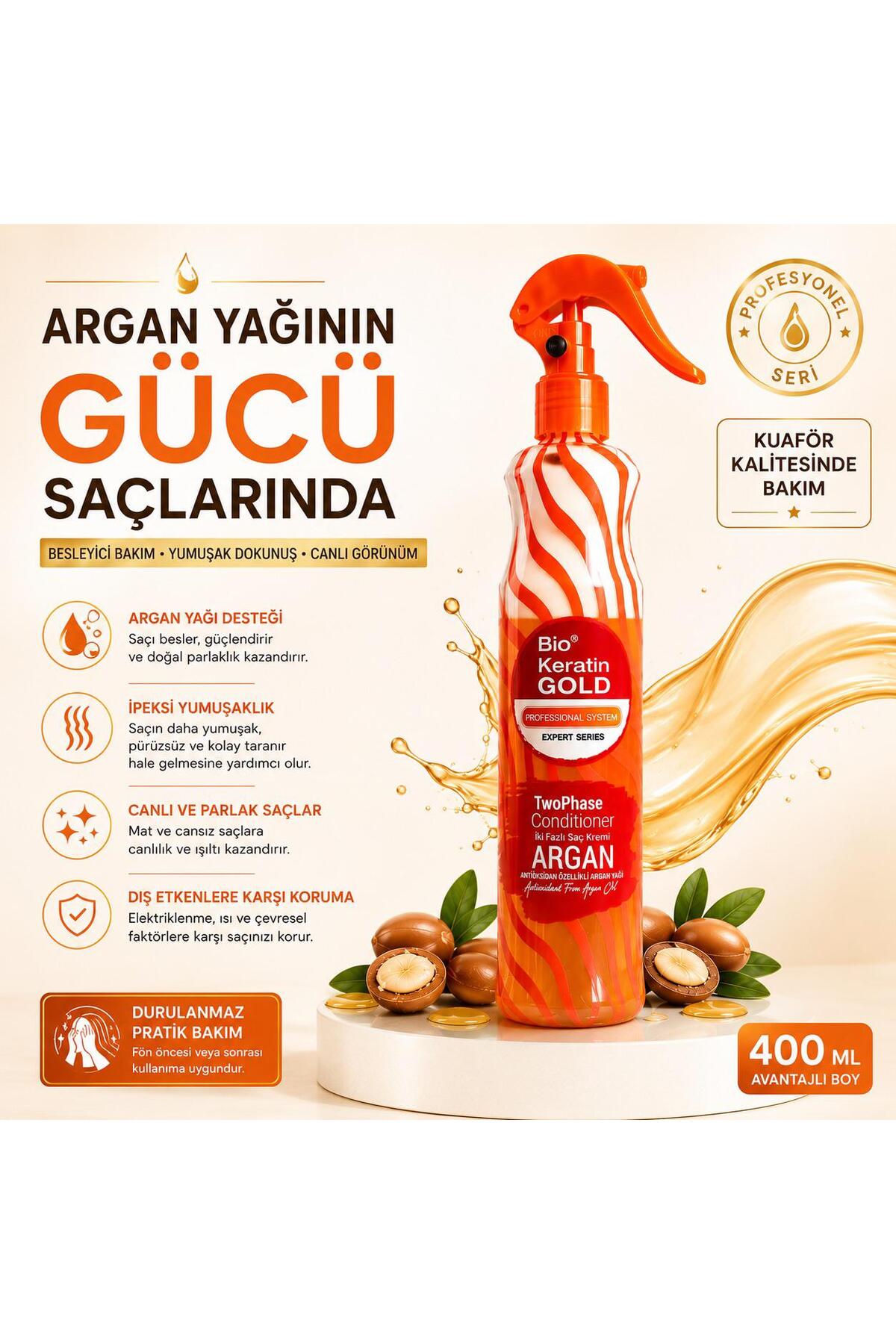 Arganlı Çift Fazlı Fön Suyu 400 Ml — A029 — تصویر 5 از 6