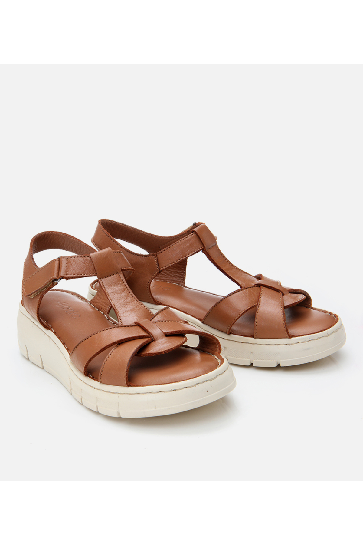Hotiç Kadın Deri Taba Ayarlanabilir Comfort Sandalet görsel 2
