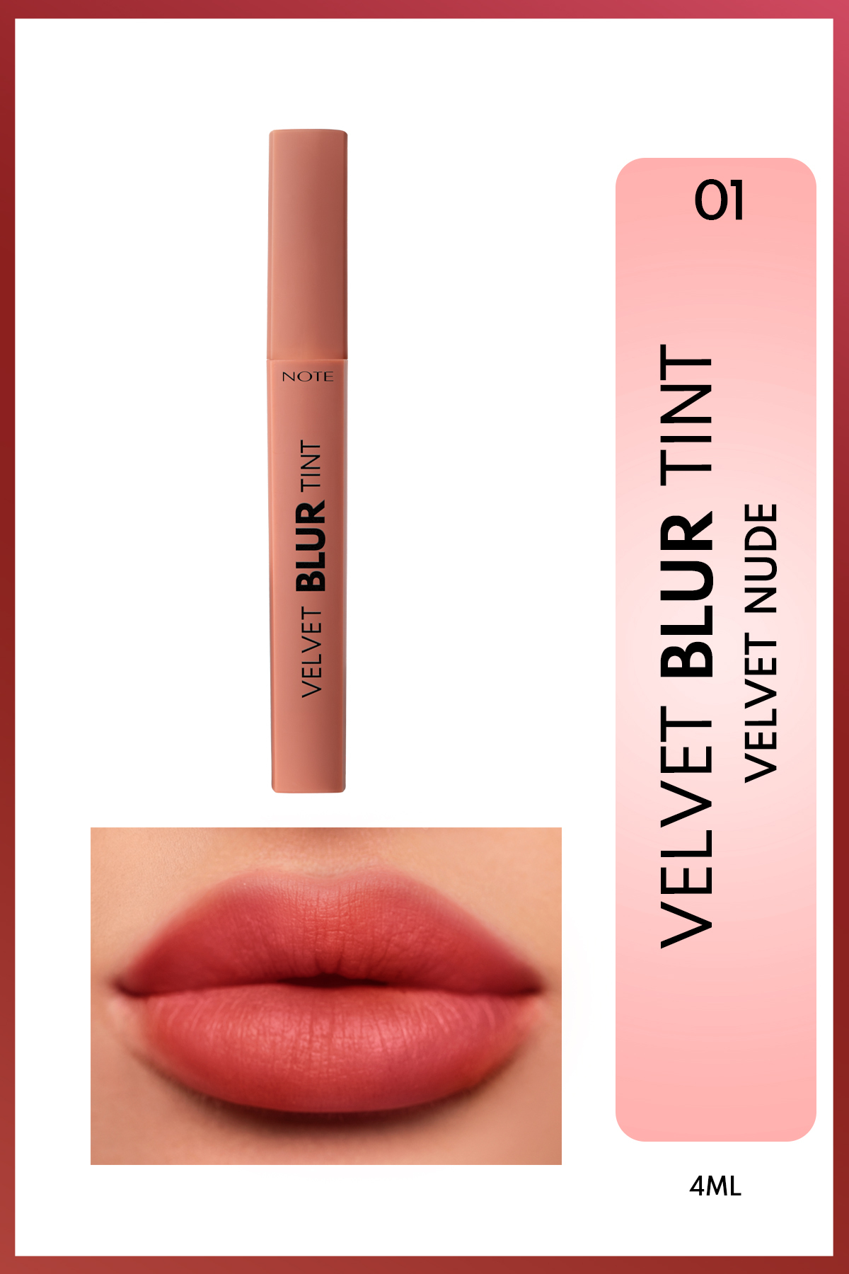 NOTE Velvet Blur Tint Kadife Bitişli Nemlendirici Mat Ruj - 01 Velvet Nude - Nude — صورتی LST LIP BLUR TINT