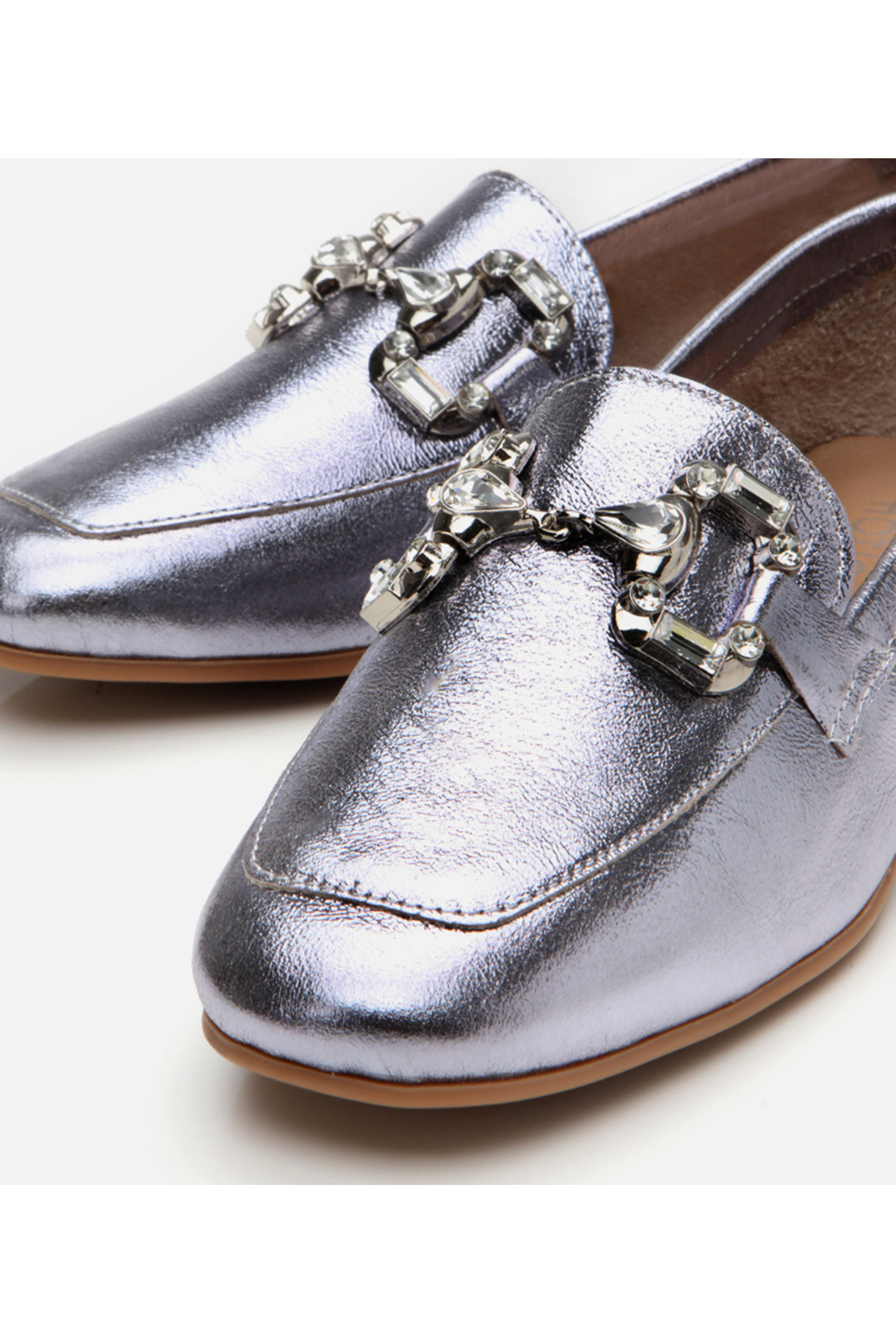 Hotiç Kadın Deri Lame Tokalı Şık Klasik Loafer görsel 4