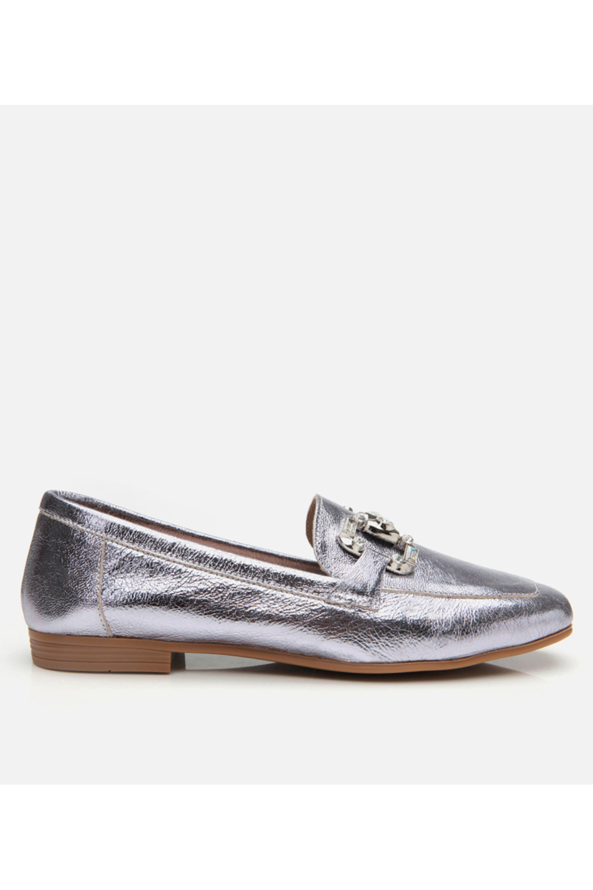 Hotiç Kadın Deri Lame Tokalı Şık Klasik Loafer
