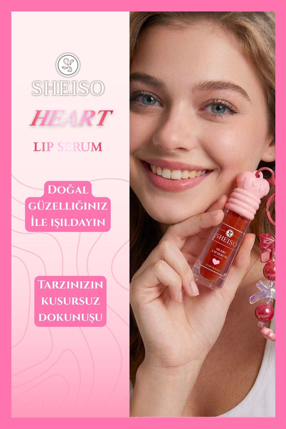 Anahtarlık Hediyeli Dudak Parlatıcısı Lip Serum-Cherry Blush — قرمز LIPSERUM01 — تصویر 7 از 8