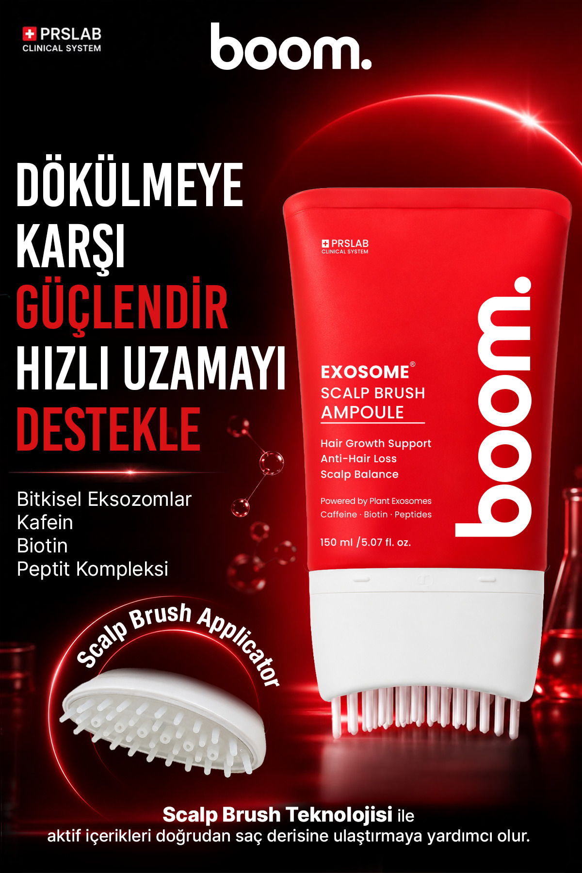 BOOM Ampoule Scalp Brush Dökülme Karşıtı ve Hızlı Uzama Ampul 150 ML — FP.30.04.117.004