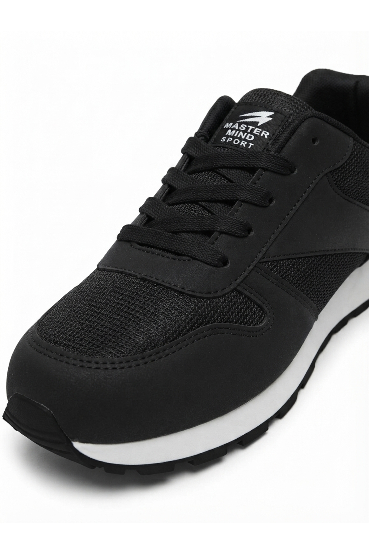 BOUIS Erkek Siyah Bağcıklı Günlük Konforlu Dayanıklı Rahat Hafif Yumuşak Taban Sneaker Spor Ayakkabı görsel 2