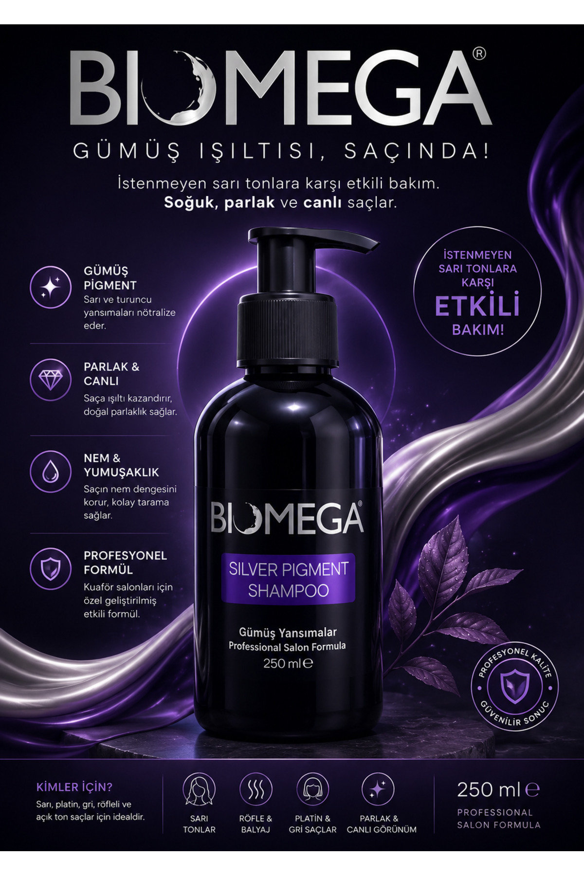 BIOMEGA (MAVİ) Silver Pigment Shampoo 250 Ml — 63566