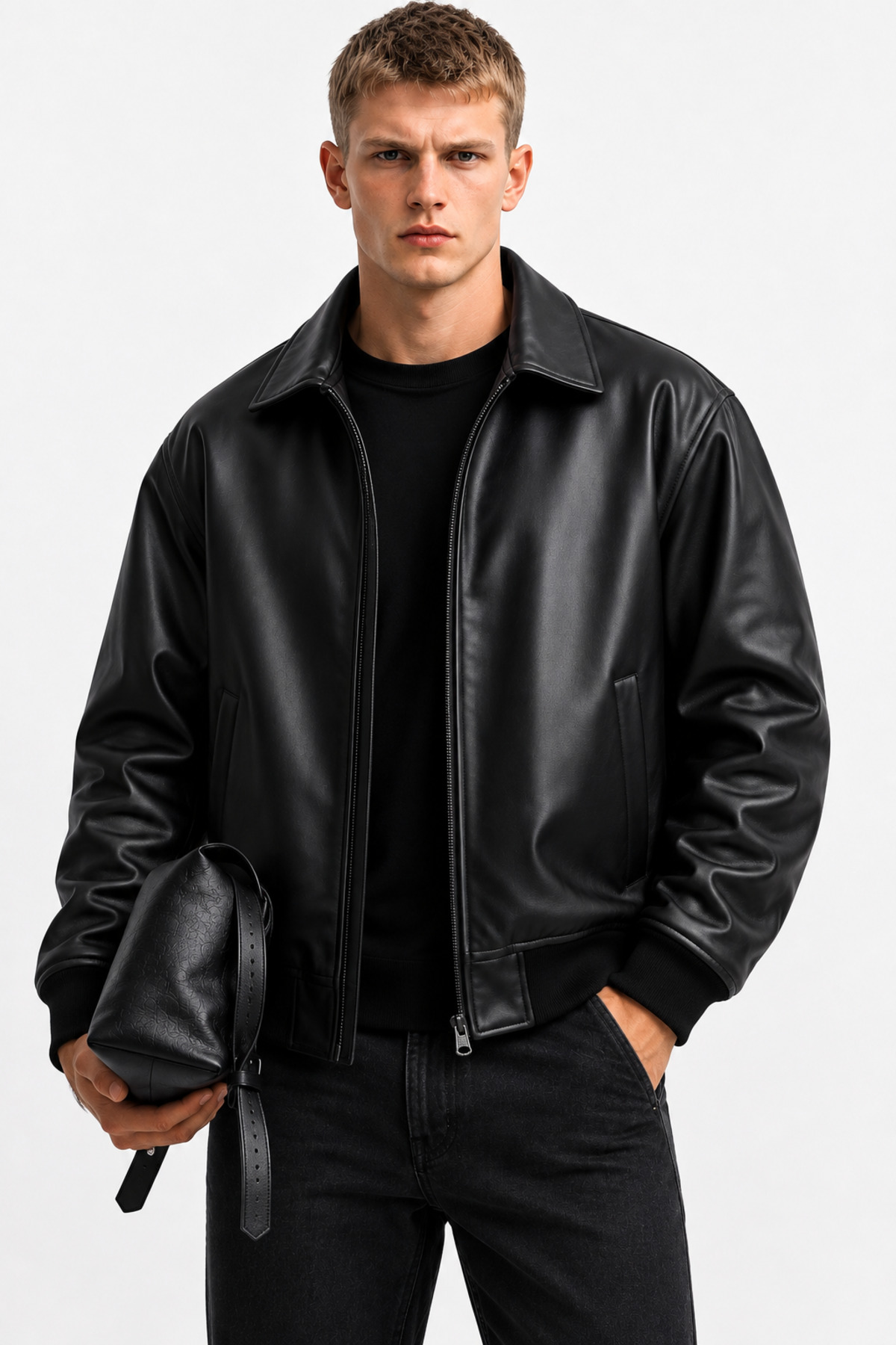 çerme Oversize Unisex Vintage Deri Ceket Mont