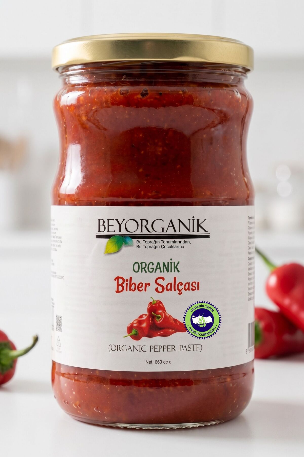Beyorganik Organik Biber Salçası 660 cc